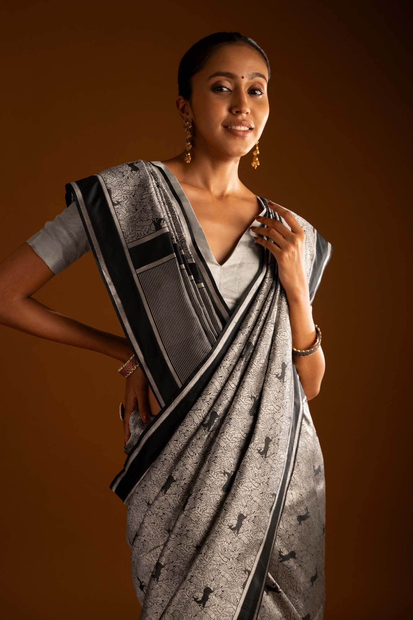 Prance-Black Banarasi Silk Saree