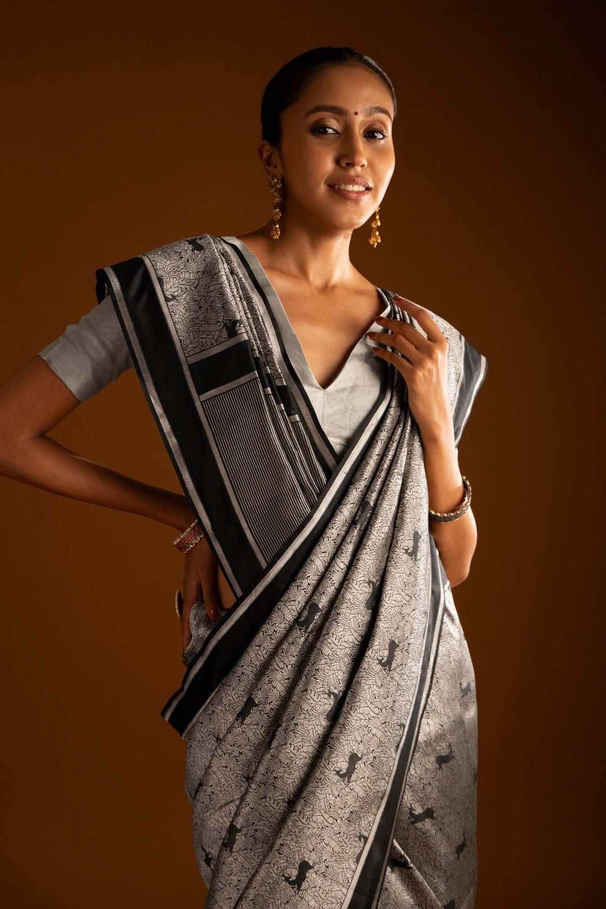 Prance-Black Banarasi Silk Saree