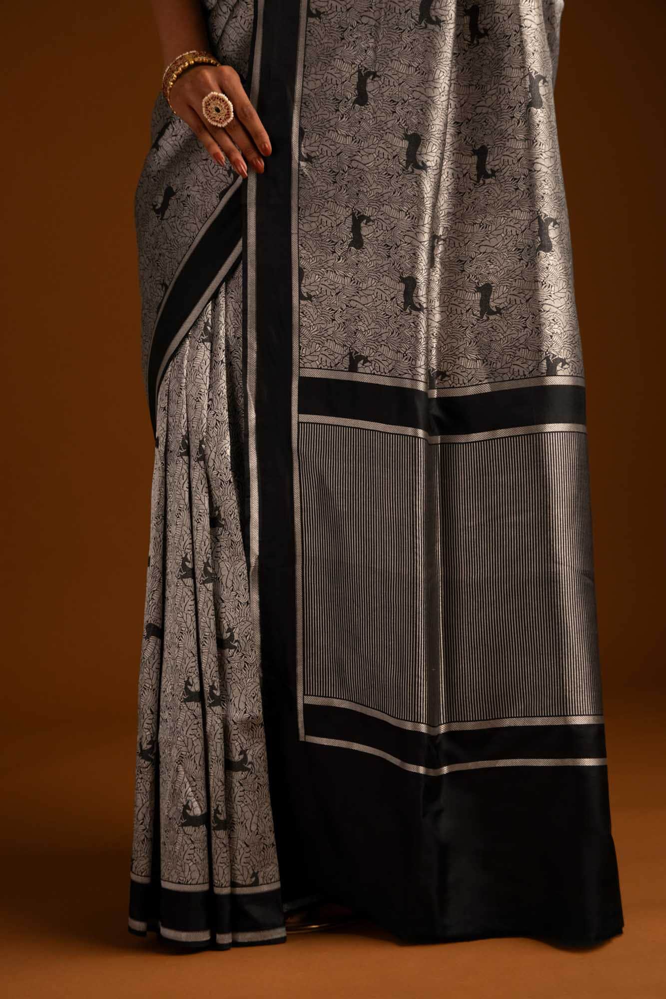 Prance-Black Banarasi Silk Saree