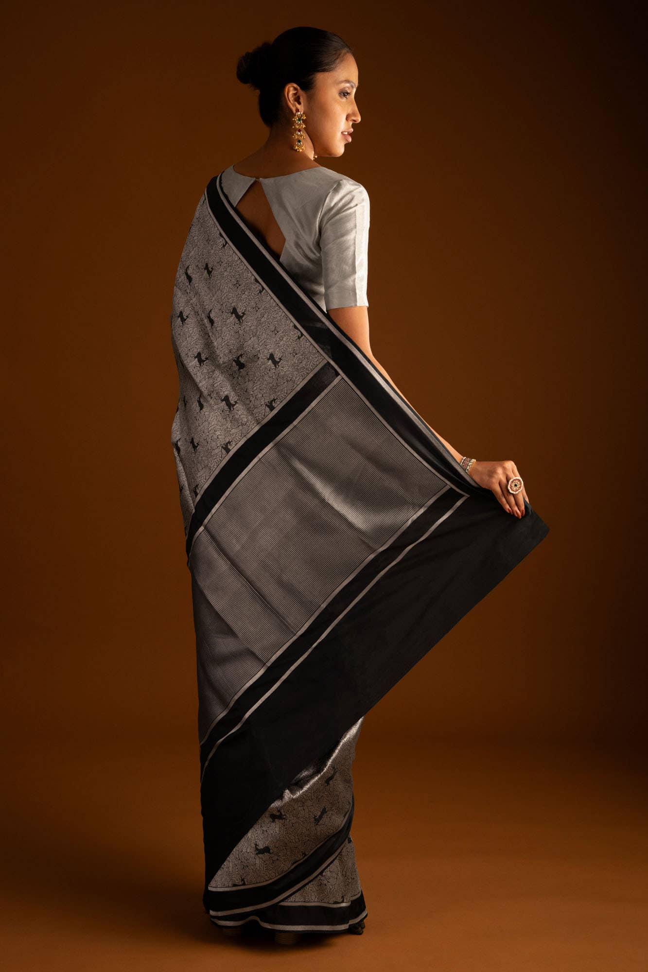 Prance-Black Banarasi Silk Saree