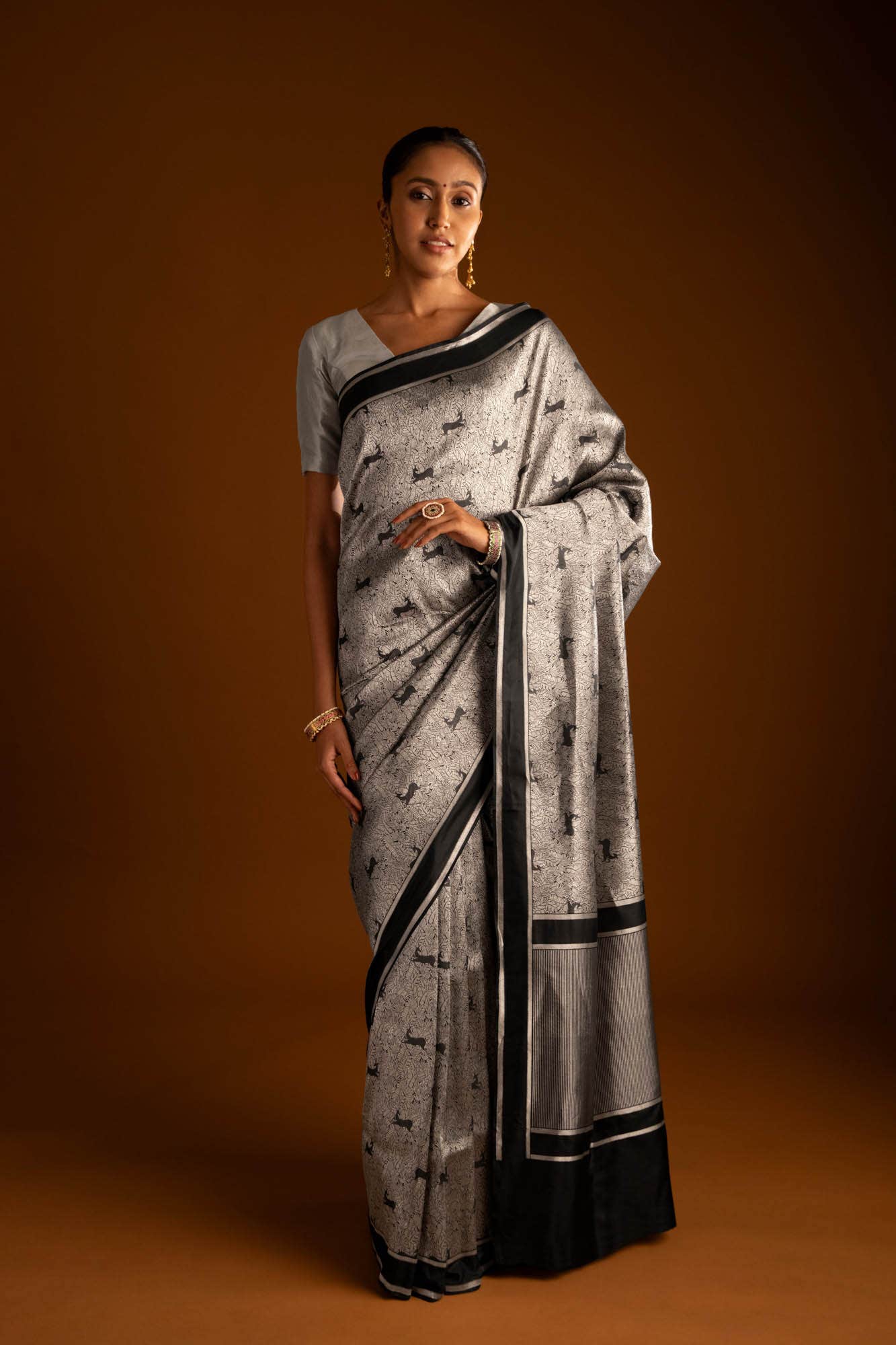 Prance-Black Banarasi Silk Saree