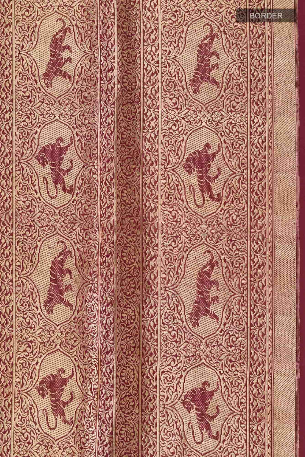 Ranthambore-Maroon Banarasi Silk Saree