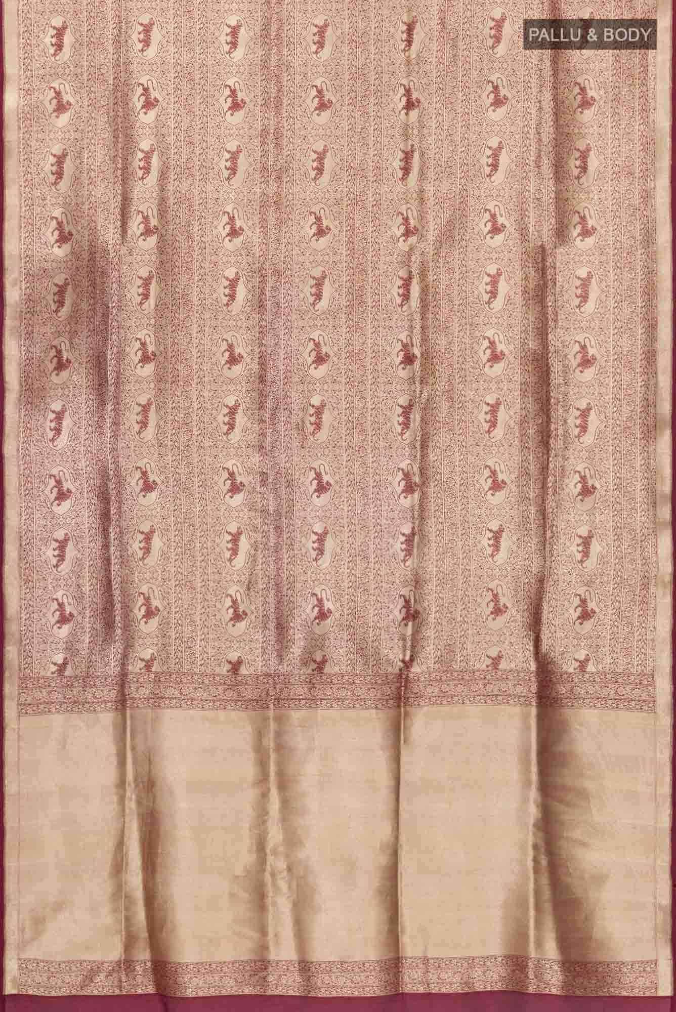 Ranthambore-Maroon Banarasi Silk Saree