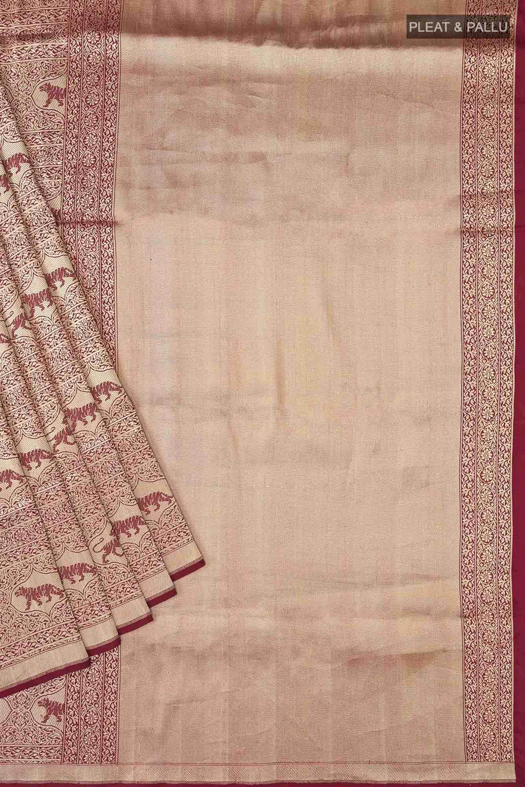 Ranthambore-Maroon Banarasi Silk Saree