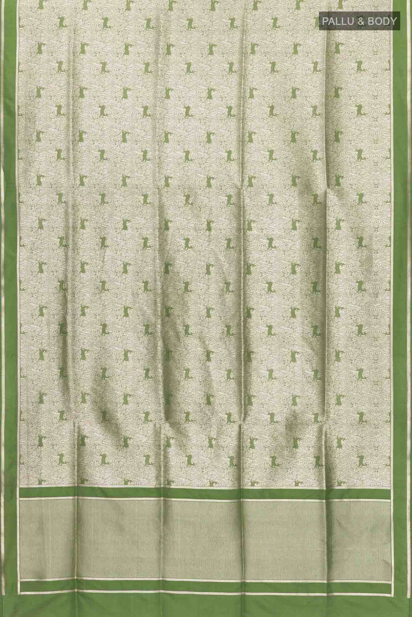 Prance-Green Banarasi Silk Saree