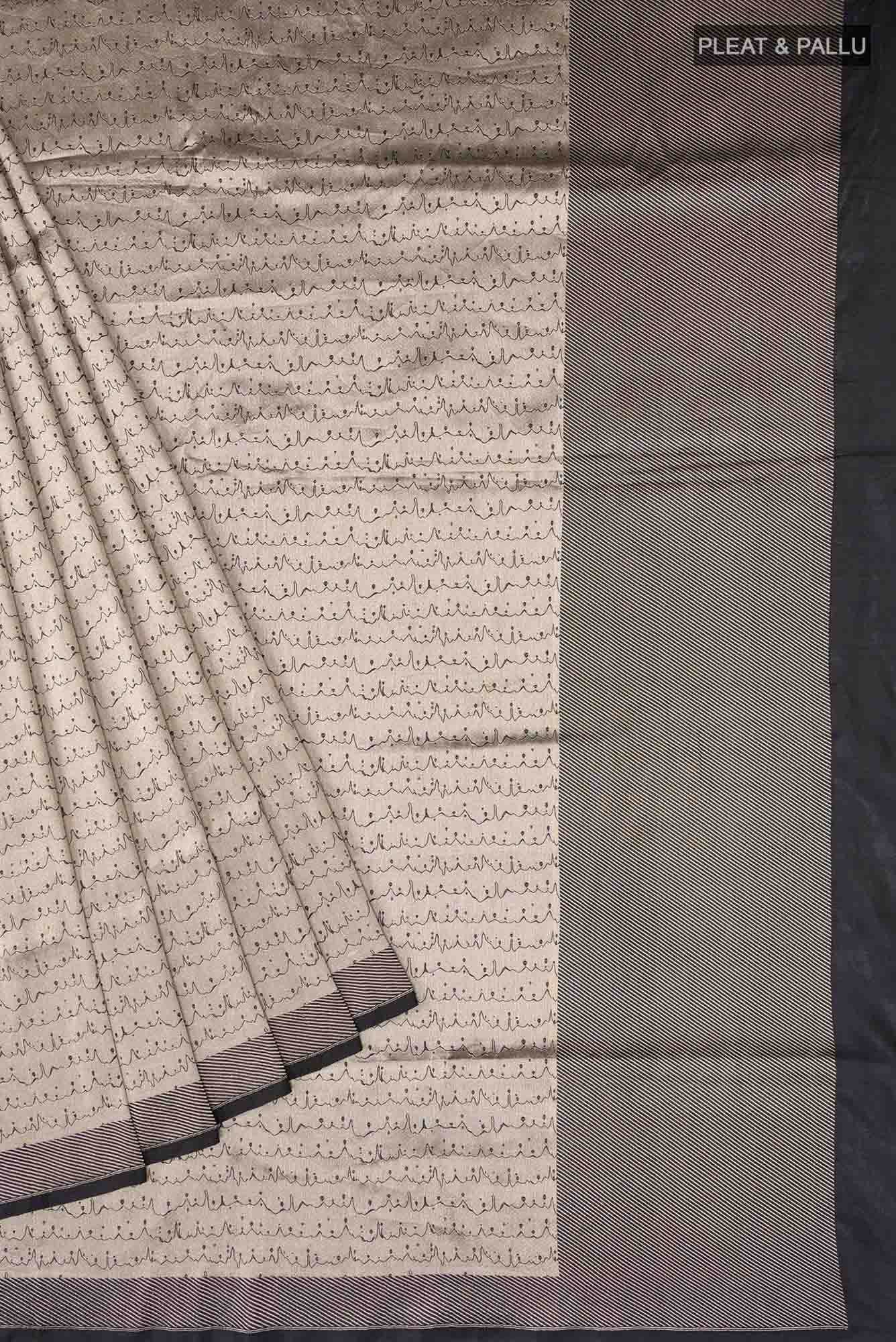 Molten-Black Banarasi Silk Saree