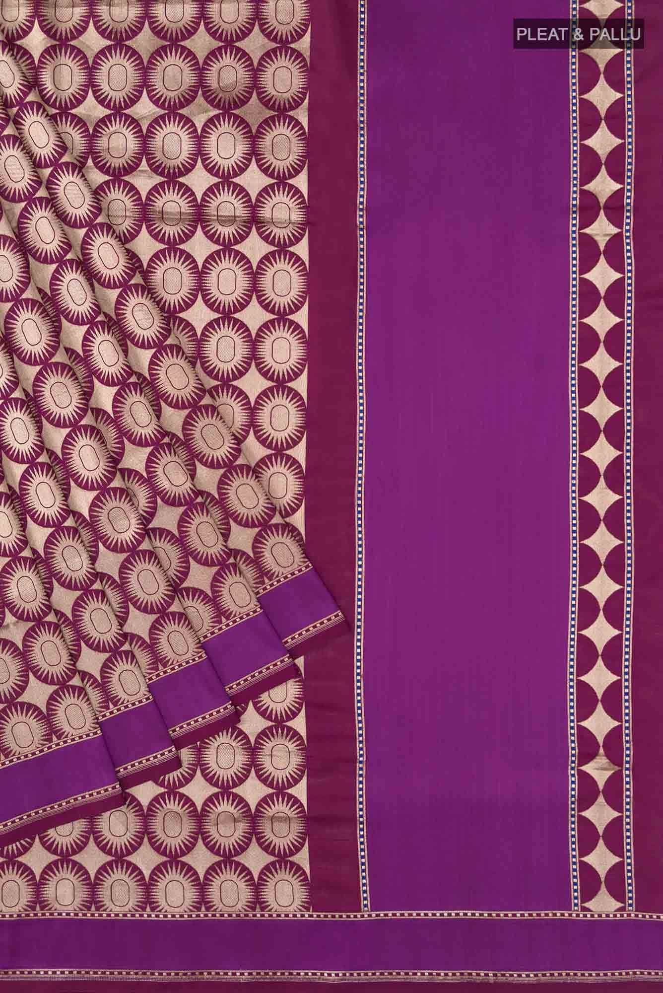 Shimmer Soleil-Magenta Banarasi Silk Saree