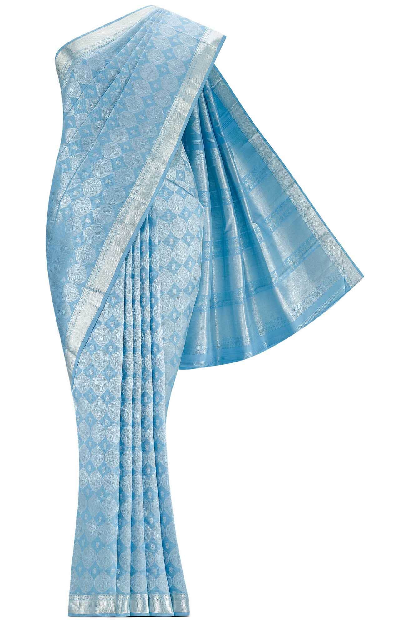 Light Blue Kanchipuram Silk Saree