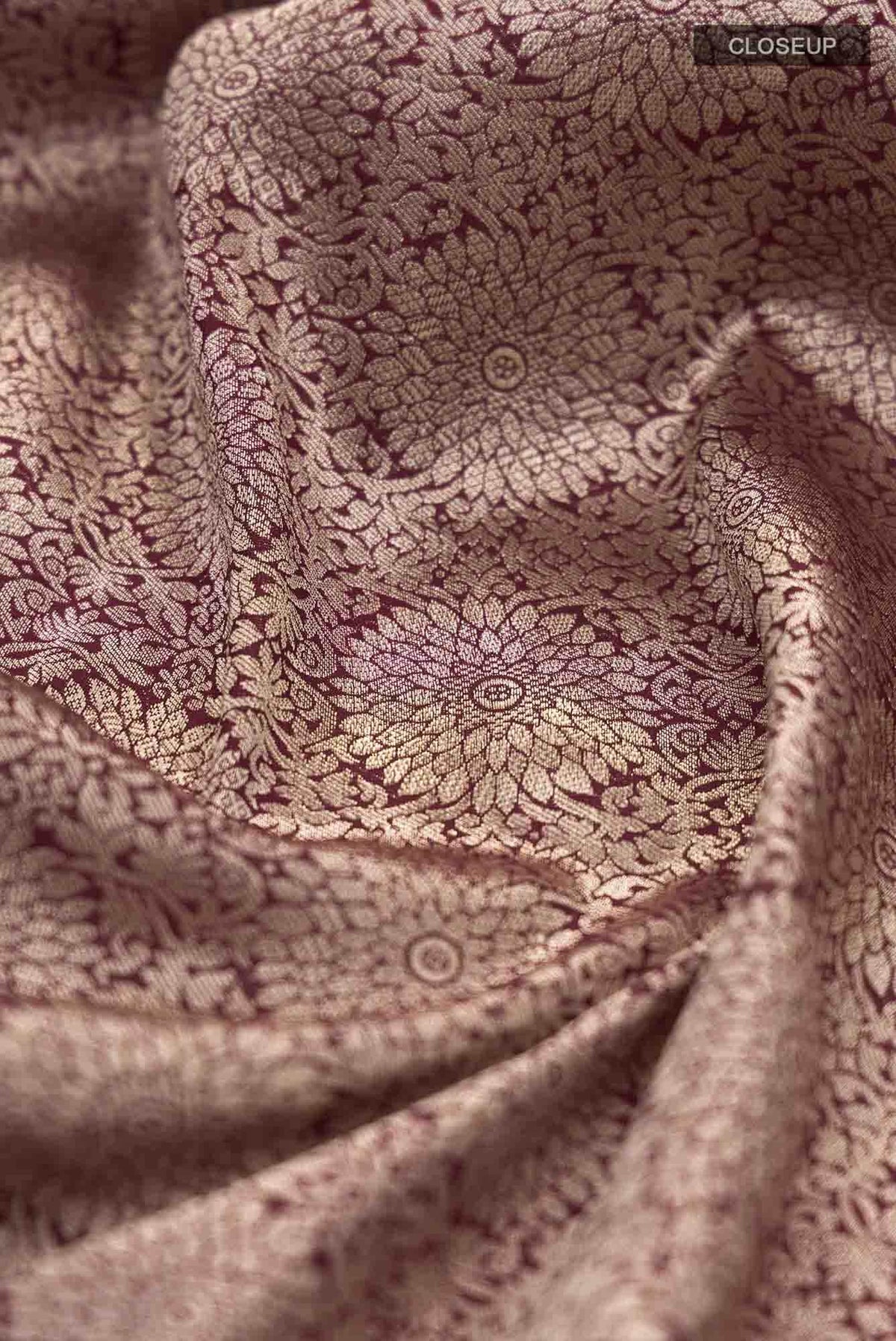 Ottoman Flowers-Maroon Banarasi Silk Saree