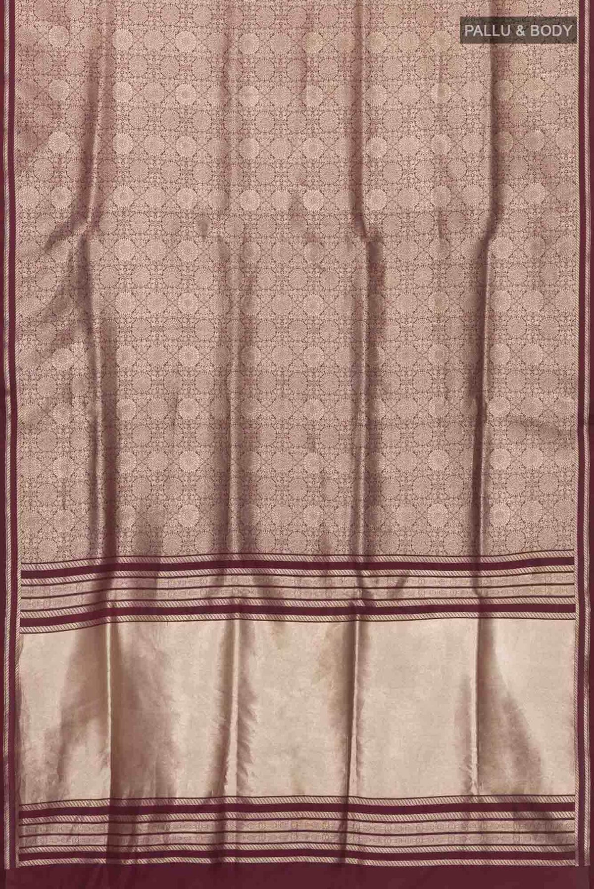Ottoman Flowers-Maroon Banarasi Silk Saree