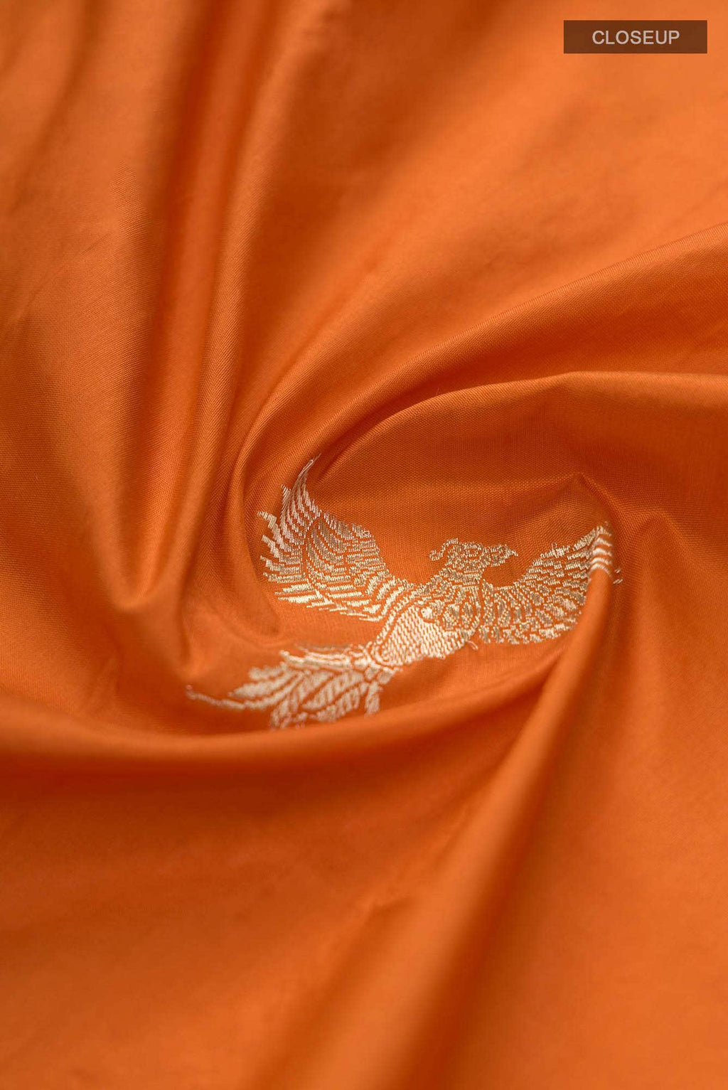 Kuhoo-Orange Banarasi Silk Saree