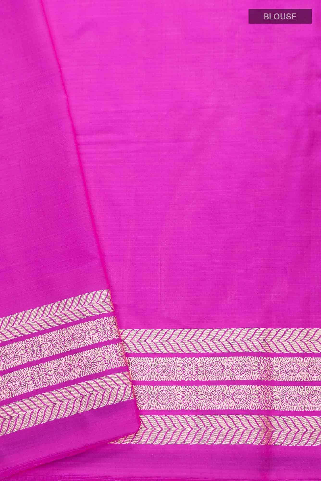 Ottoman Flowers-Pink Banarasi Silk Saree