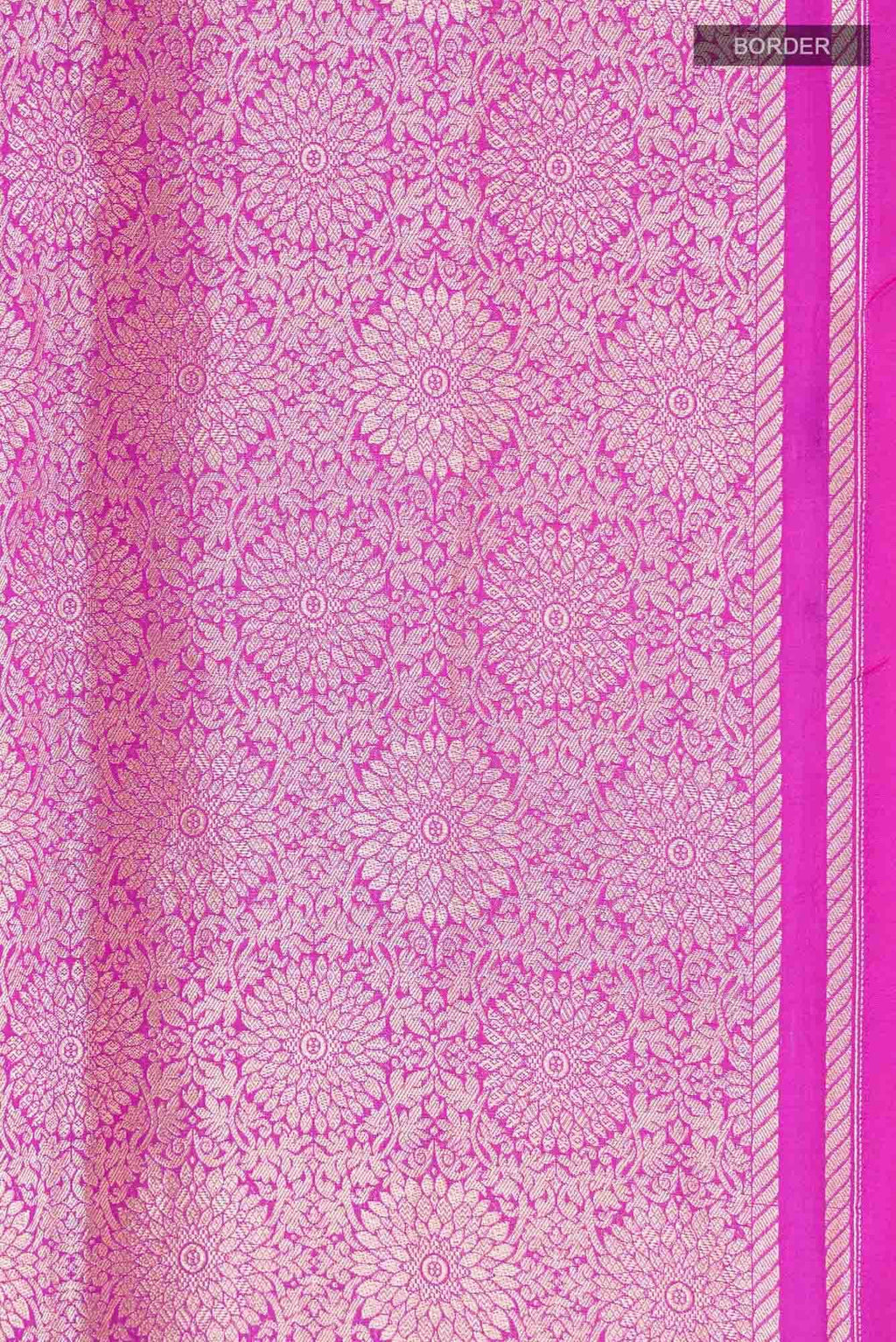 Ottoman Flowers-Pink Banarasi Silk Saree
