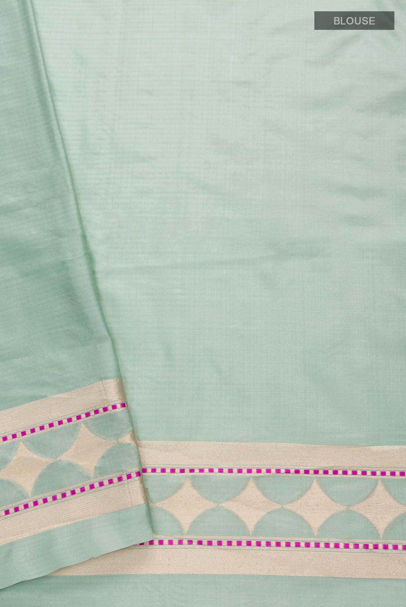 Shimmer Soleil-Sage Green Banarasi Silk Saree