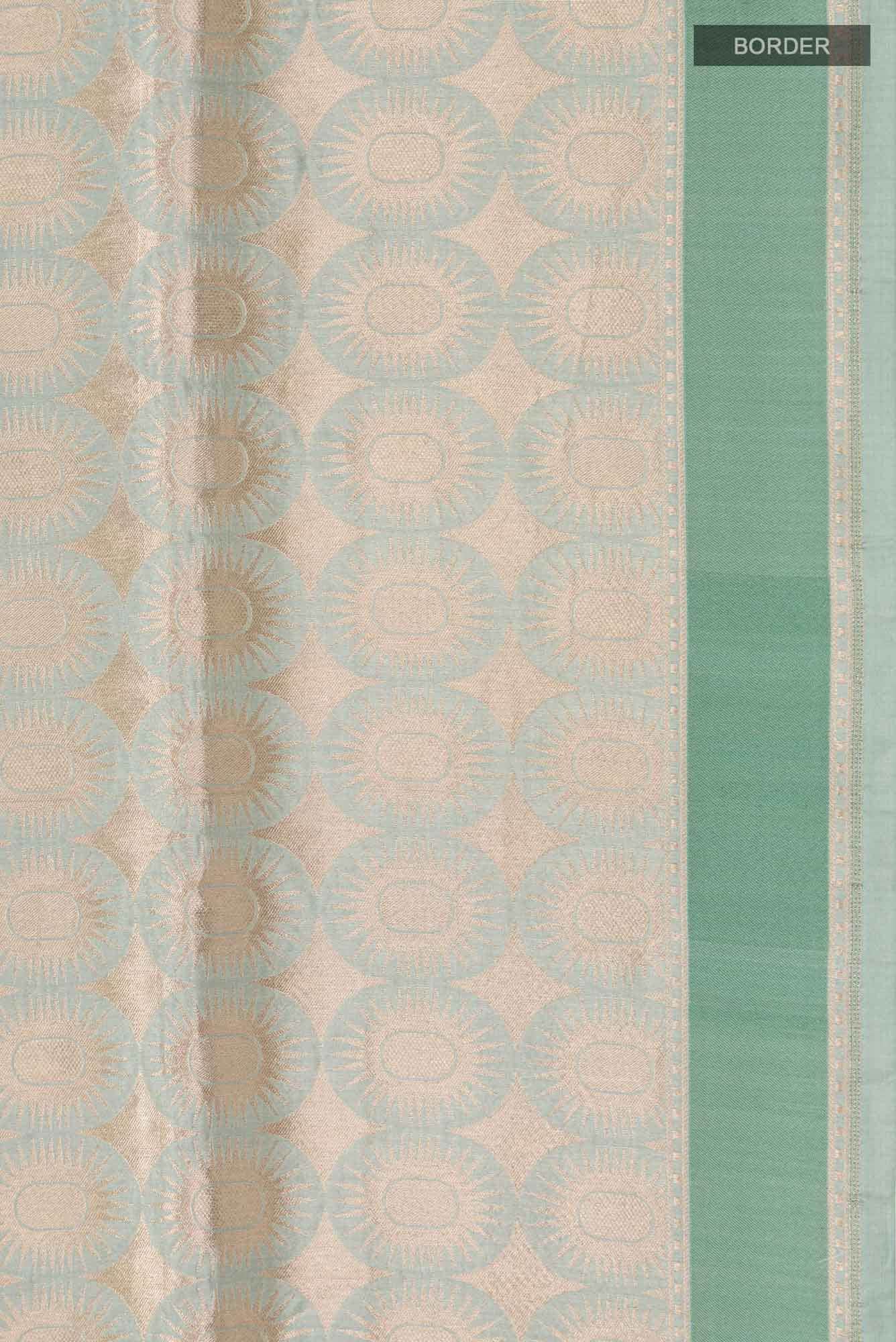 Shimmer Soleil-Sage Green Banarasi Silk Saree