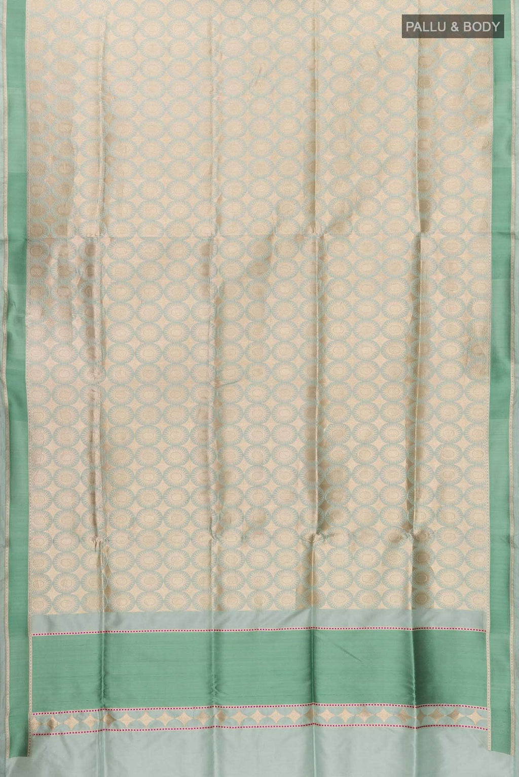 Shimmer Soleil-Sage Green Banarasi Silk Saree