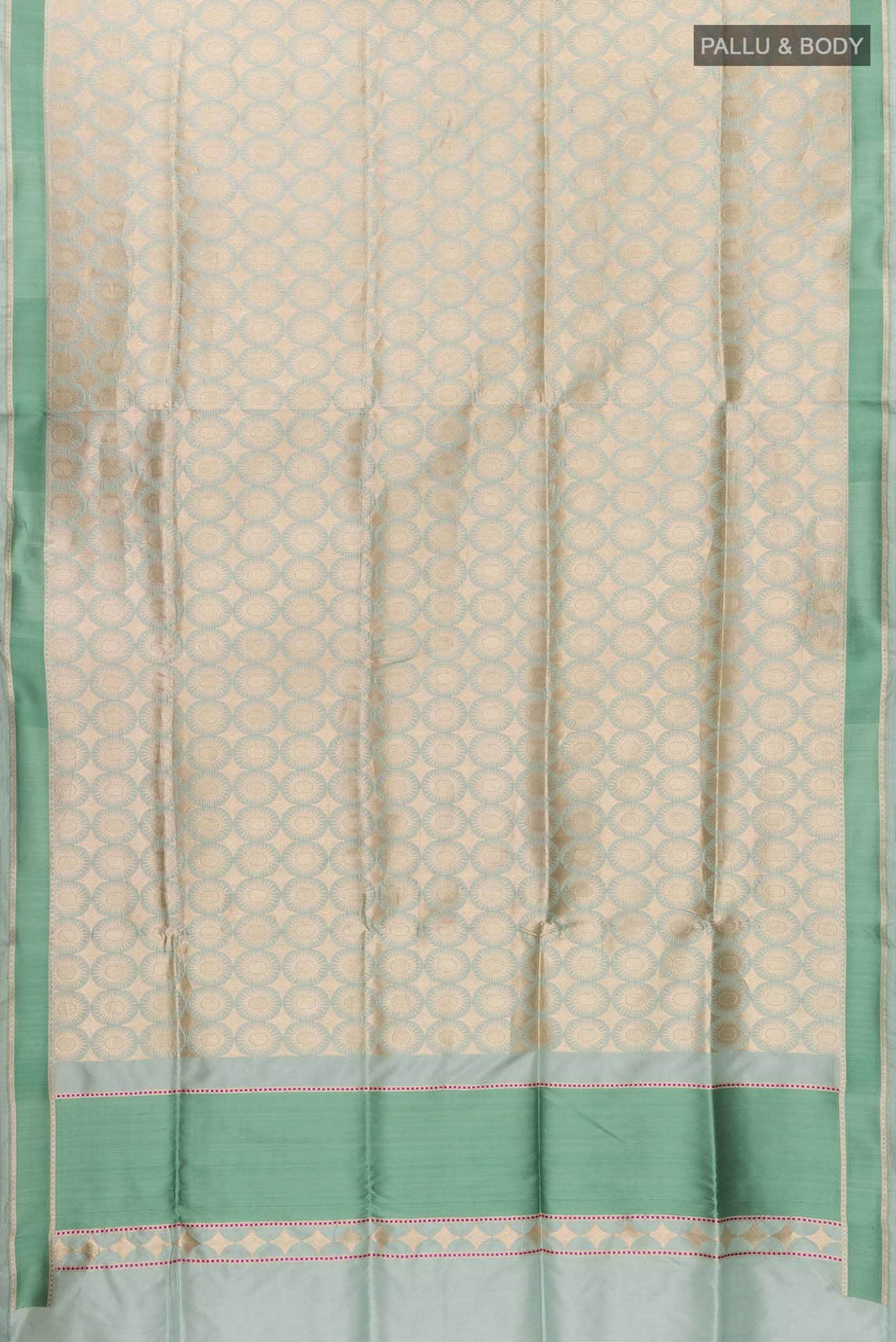 Shimmer Soleil-Sage Green Banarasi Silk Saree