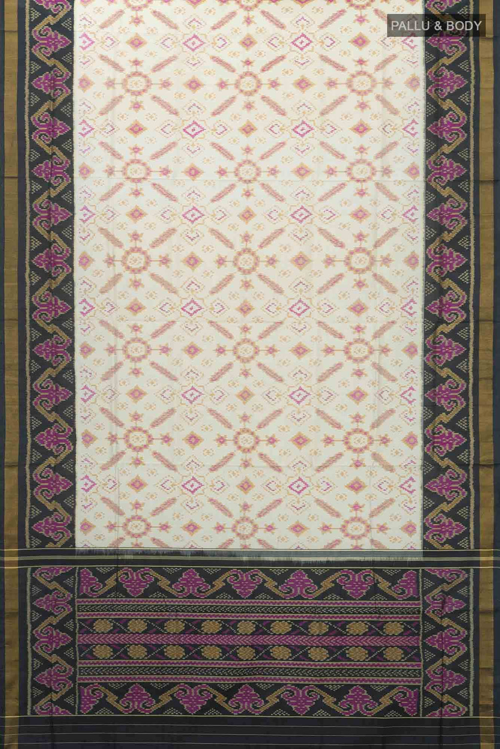 Cream Rajkot Patola Silk Saree