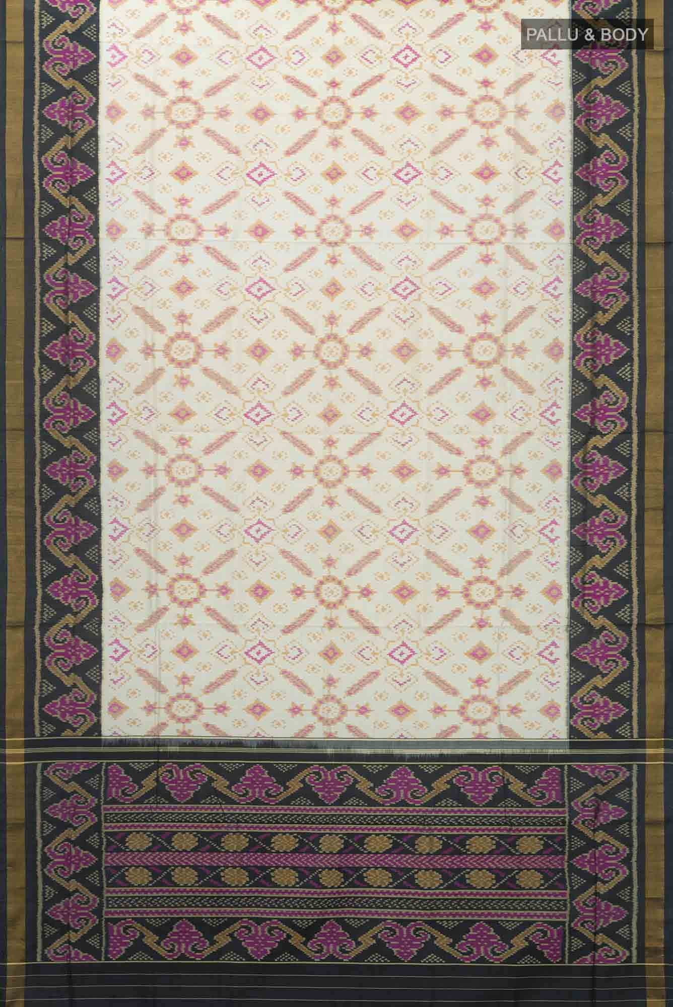 Cream Rajkot Patola Silk Saree