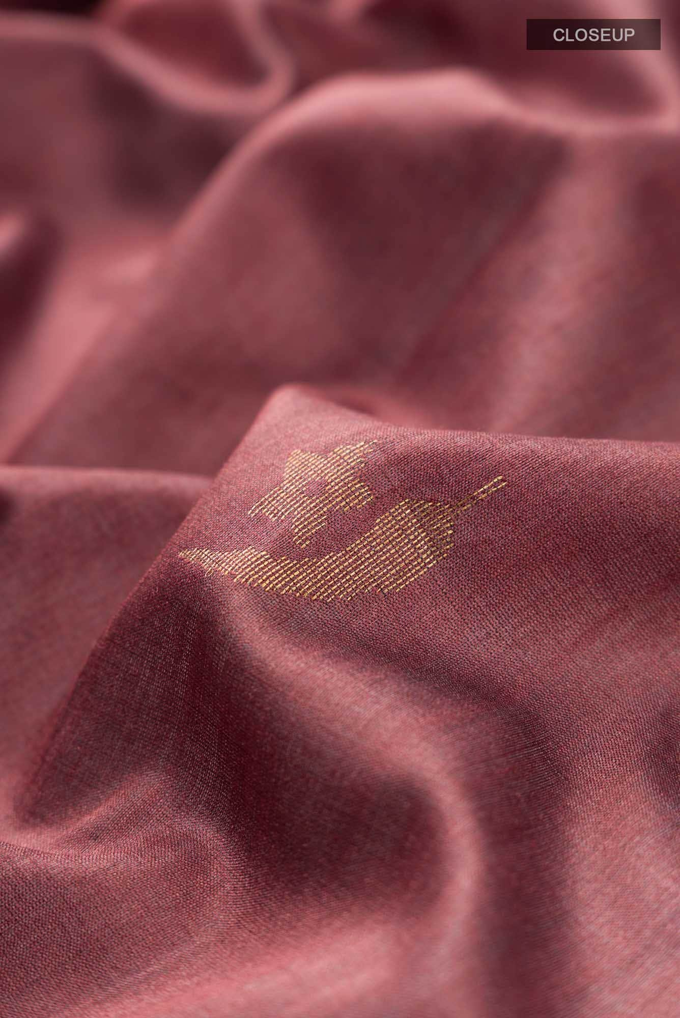Chili Lily-Maroon Bhagalpuri Tussar Silk Saree