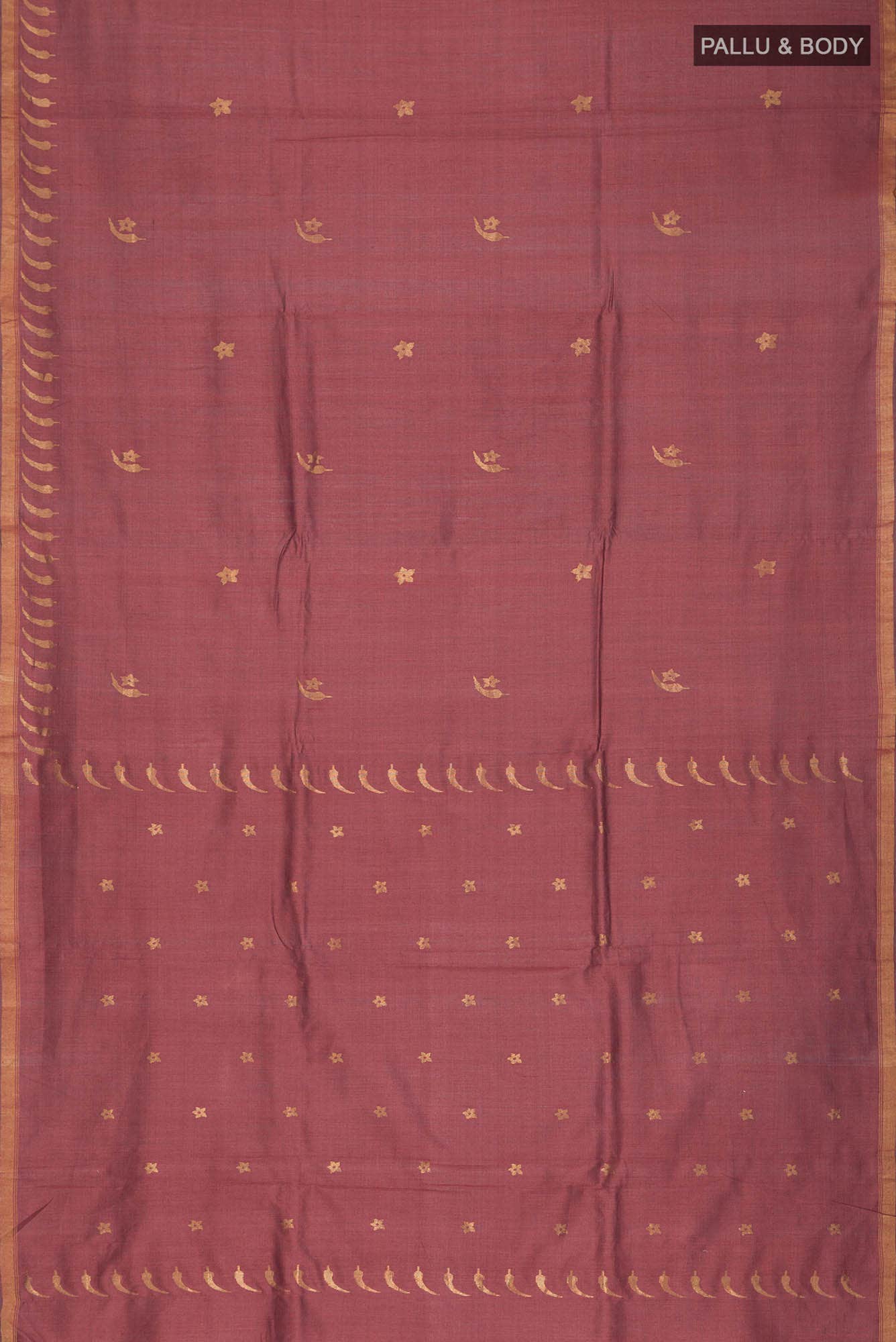 Chili Lily-Maroon Bhagalpuri Tussar Silk Saree