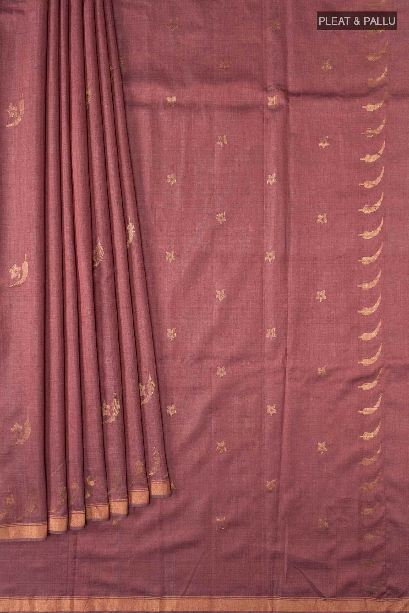Chili Lily-Maroon Bhagalpuri Tussar Silk Saree