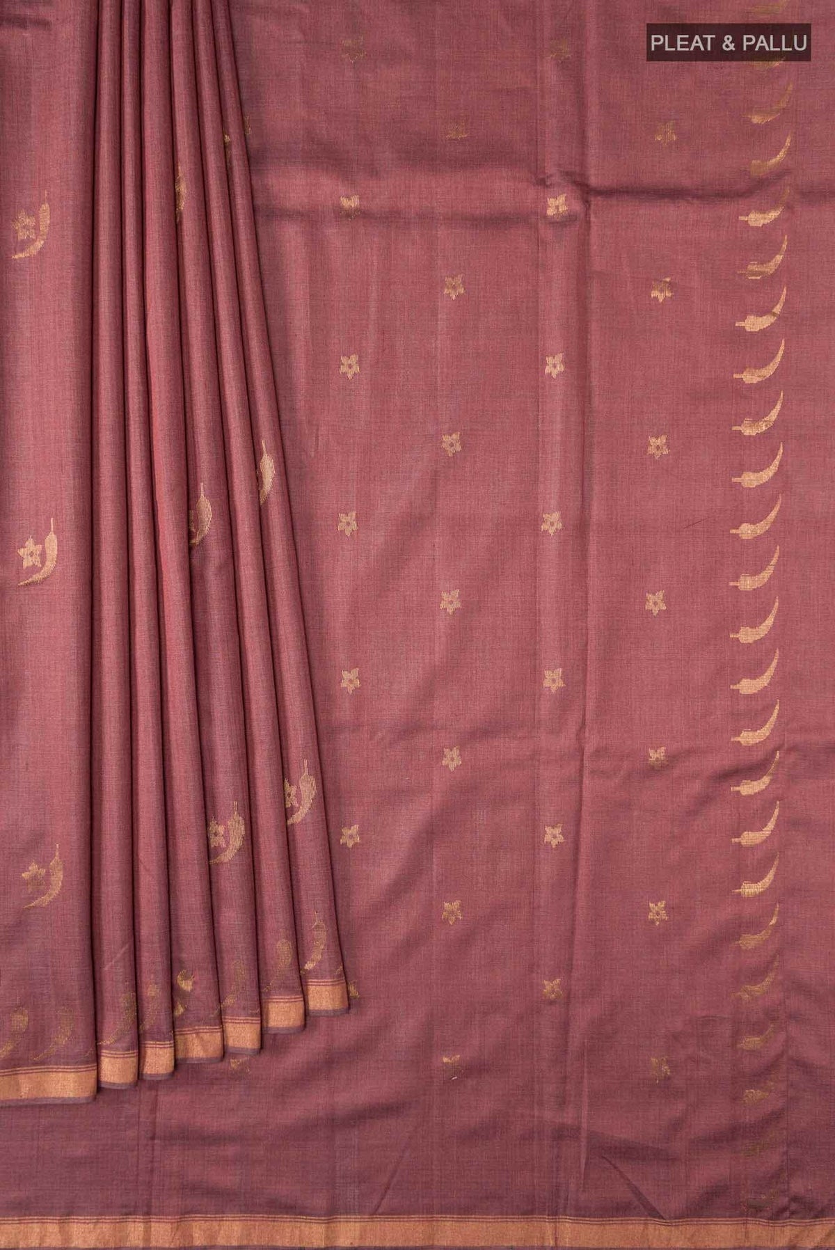 Chili Lily-Maroon Bhagalpuri Tussar Silk Saree