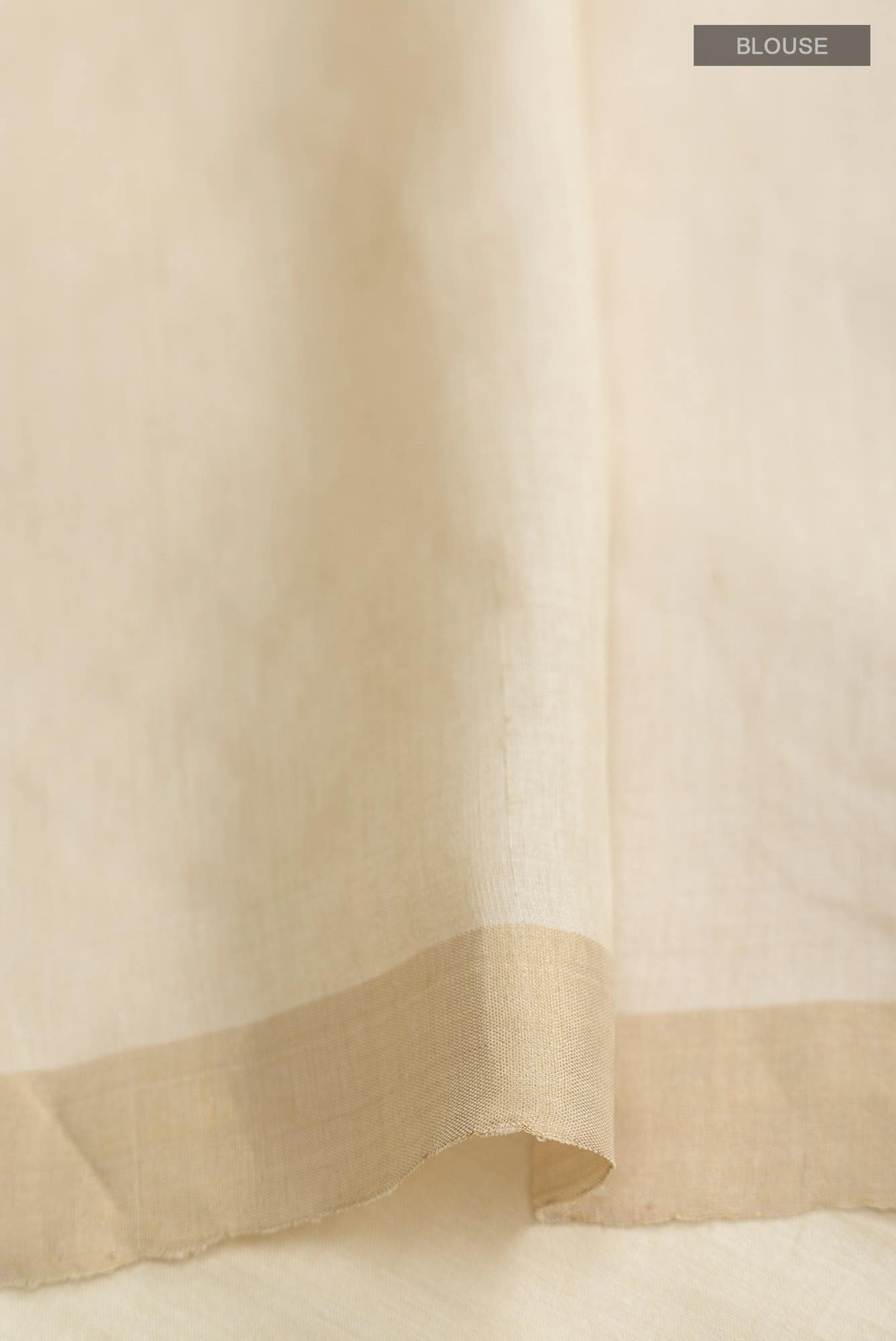 Lost in Fields-Cream Bhagalpuri Tussar Silk Saree