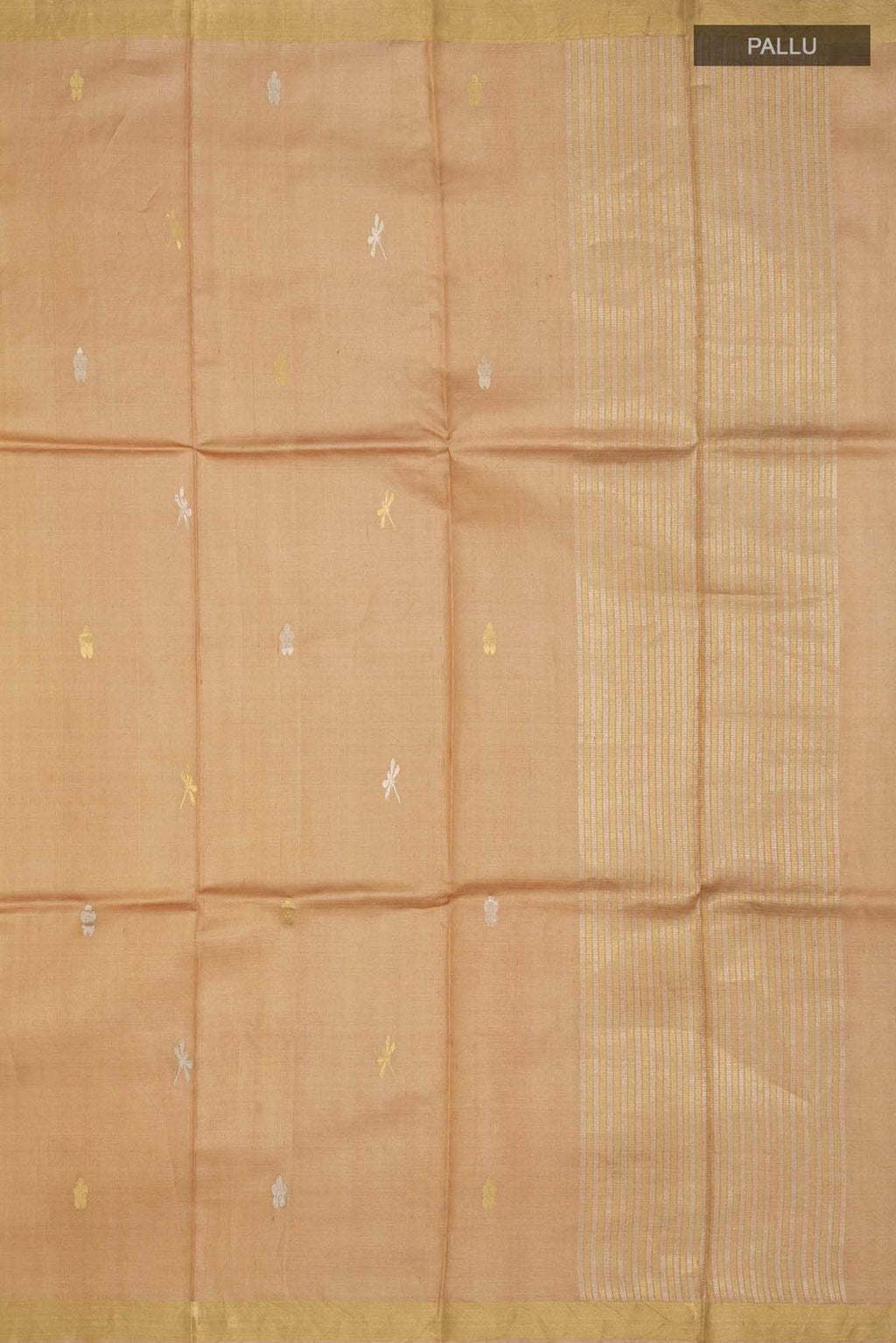 Dance of Dragonfly-Brown Bhagalpuri Tussar Silk Saree