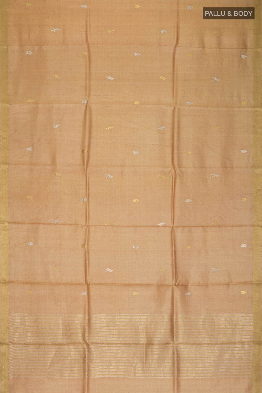 Dance of Dragonfly-Brown Bhagalpuri Tussar Silk Saree