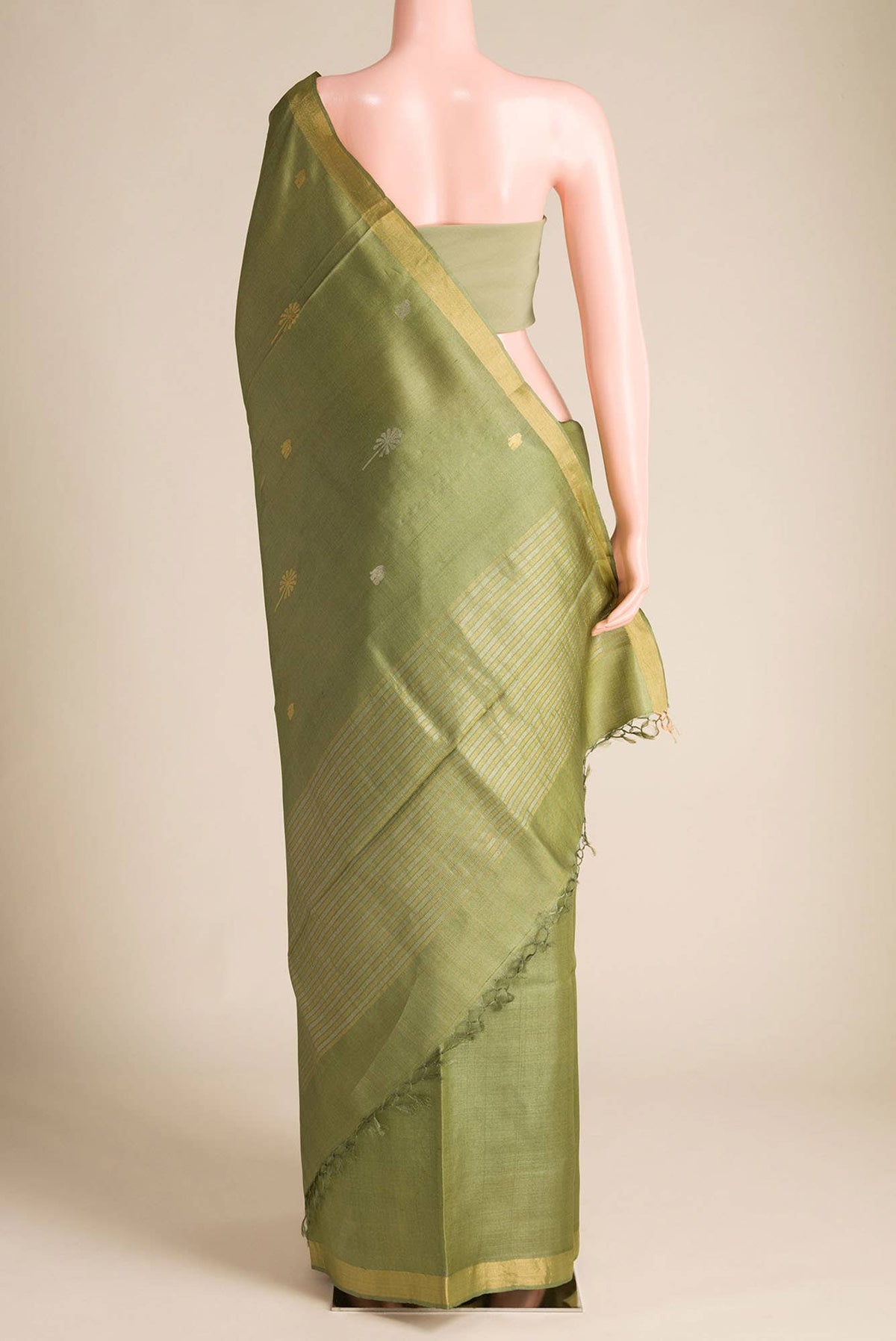 Juliet in the Jungle-Green Bhagalpuri Tussar Silk Saree