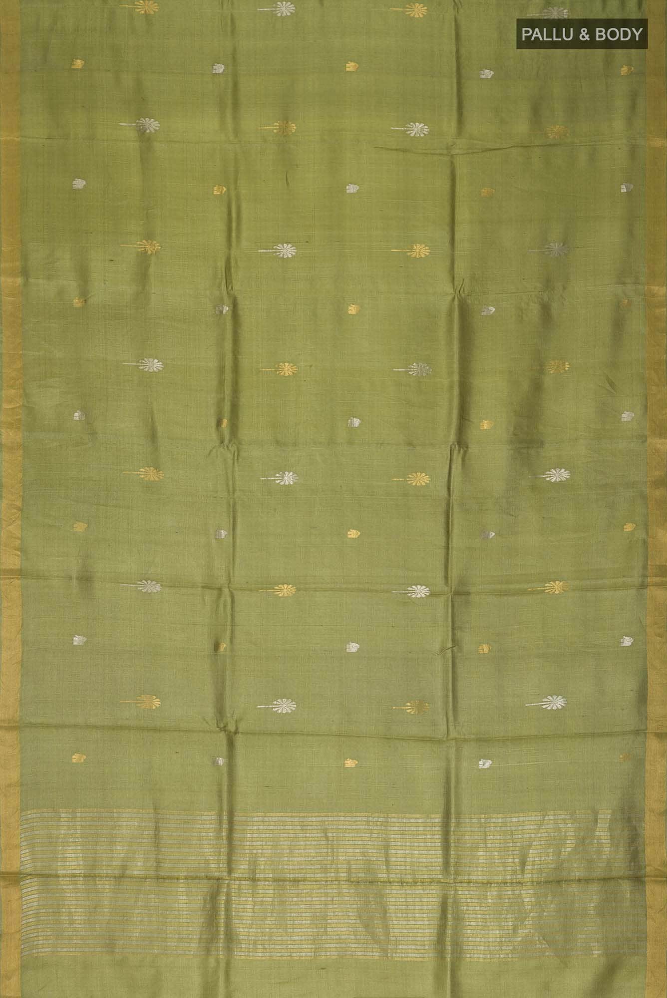 Juliet in the Jungle-Green Bhagalpuri Tussar Silk Saree