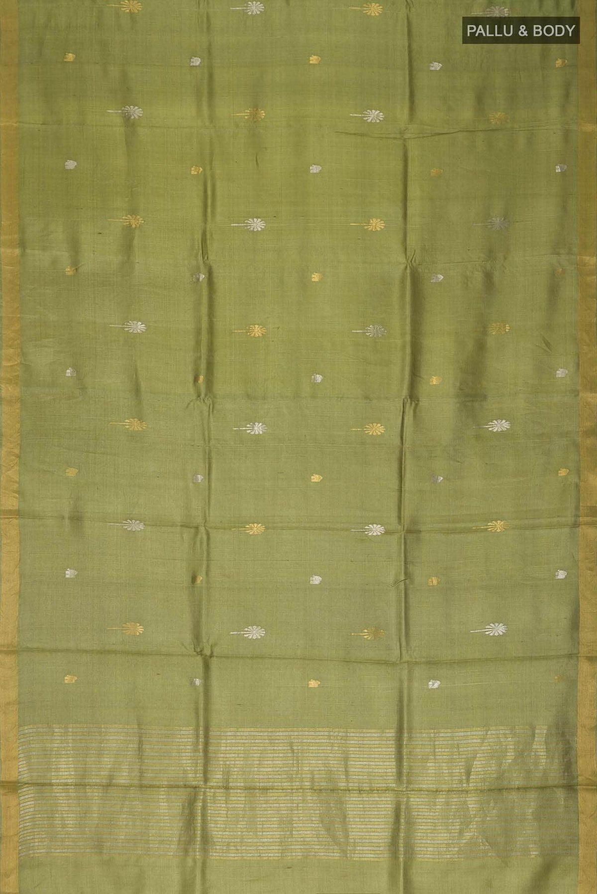 Juliet in the Jungle-Green Bhagalpuri Tussar Silk Saree
