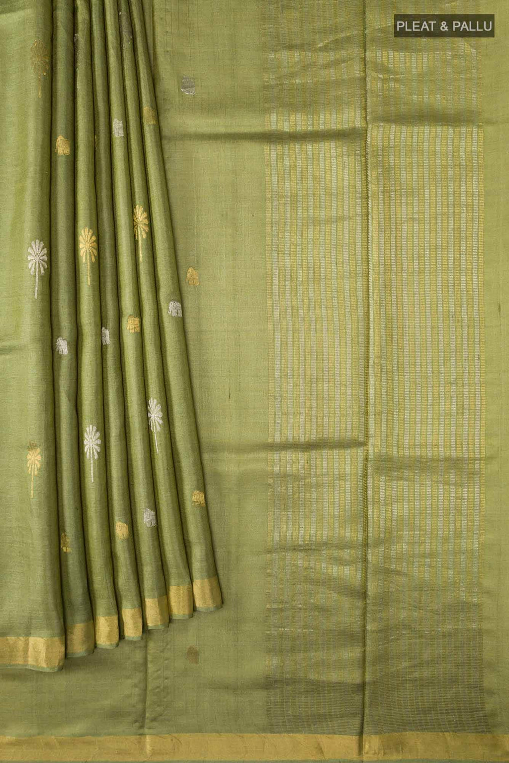Juliet in the Jungle-Green Bhagalpuri Tussar Silk Saree
