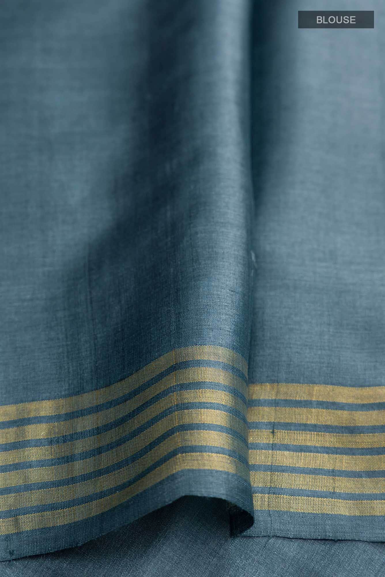 Elephant Whispers-Blue Bhagalpuri Tussar Silk Saree