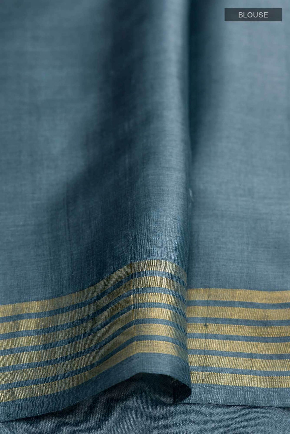 Elephant Whispers-Blue Bhagalpuri Tussar Silk Saree