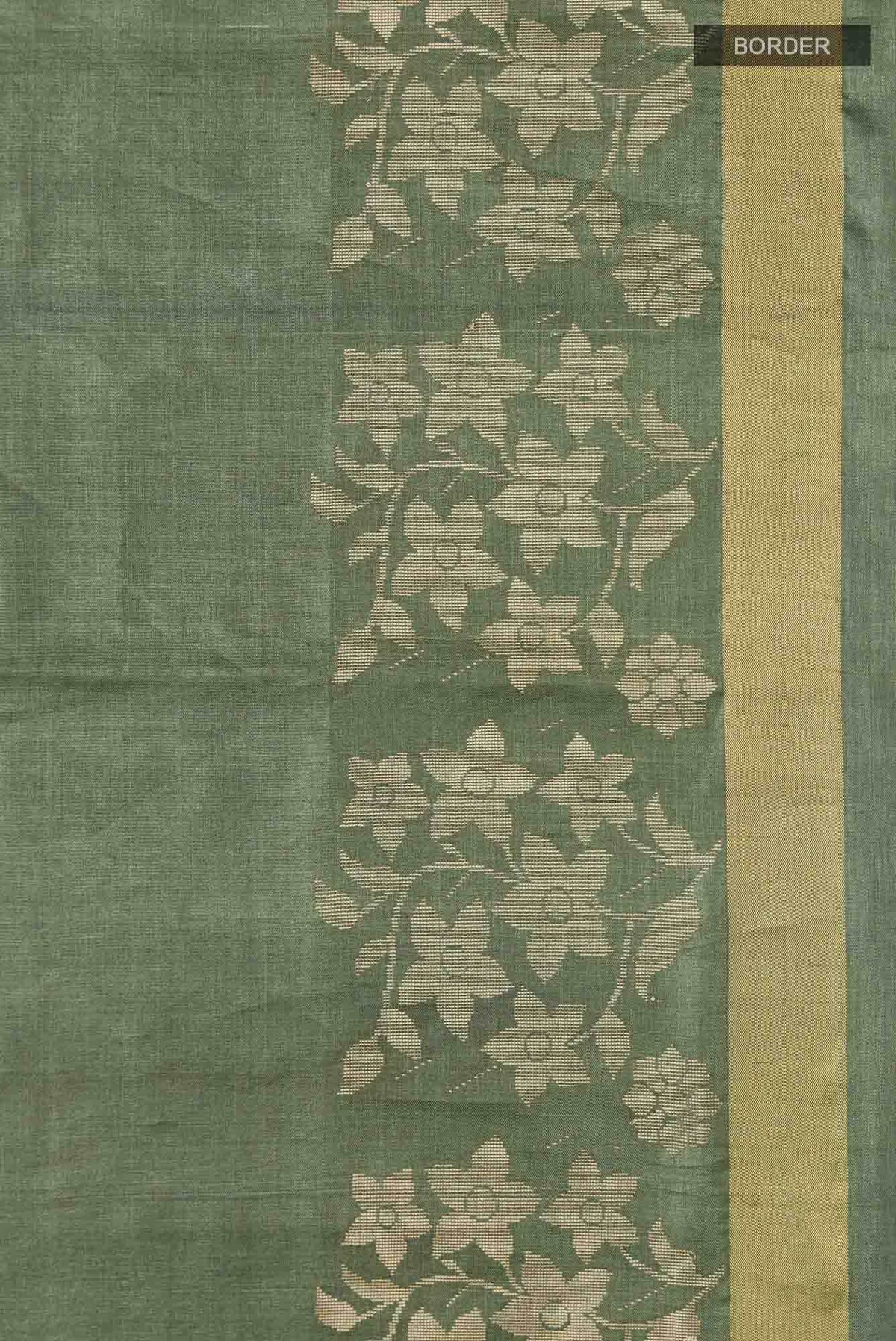 Forget Me Not-Green Bhagalpuri Tussar Silk Saree