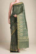 Forget Me Not-Green Bhagalpuri Tussar Silk Saree