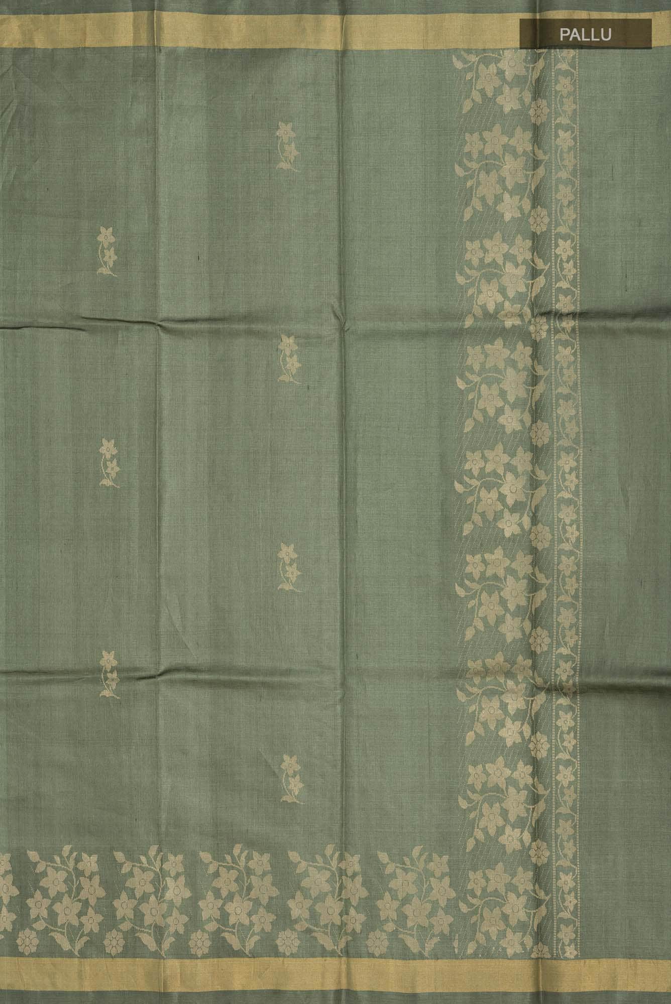 Forget Me Not-Green Bhagalpuri Tussar Silk Saree