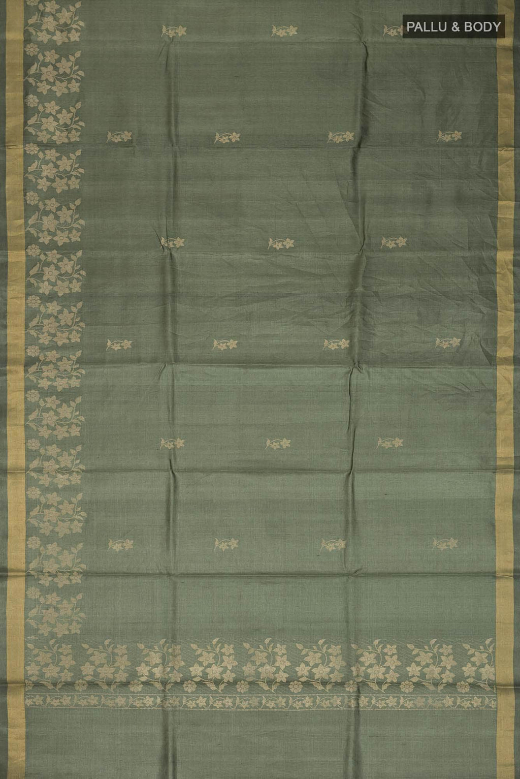 Forget Me Not-Green Bhagalpuri Tussar Silk Saree