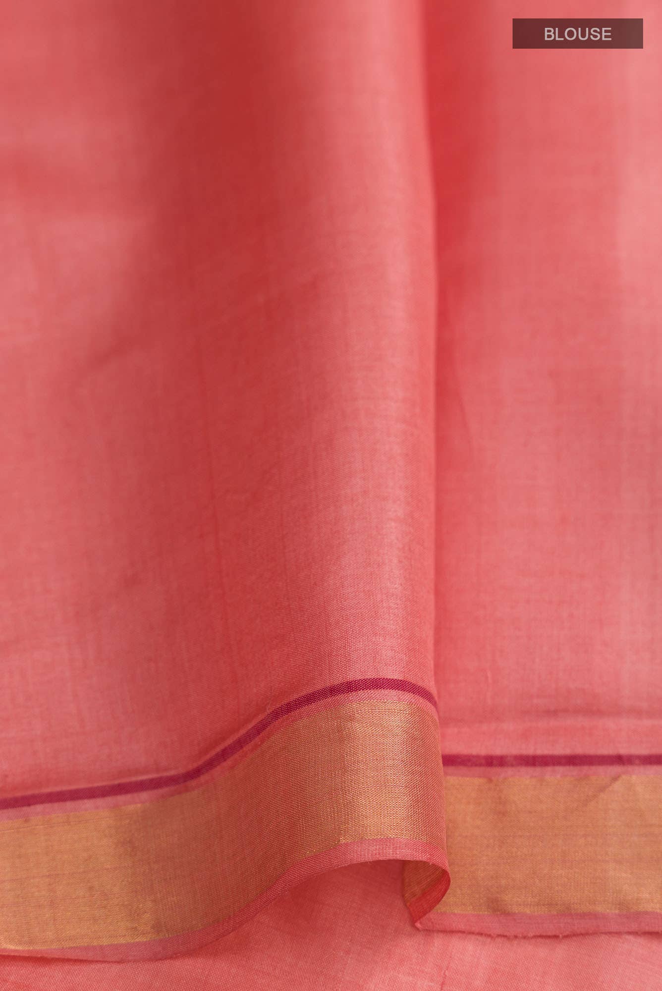 The Secret Garden-Peach Bhagalpuri Tussar Silk Saree