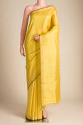 Breeze of Ease-Yellow Bhagalpuri Tussar Silk Saree