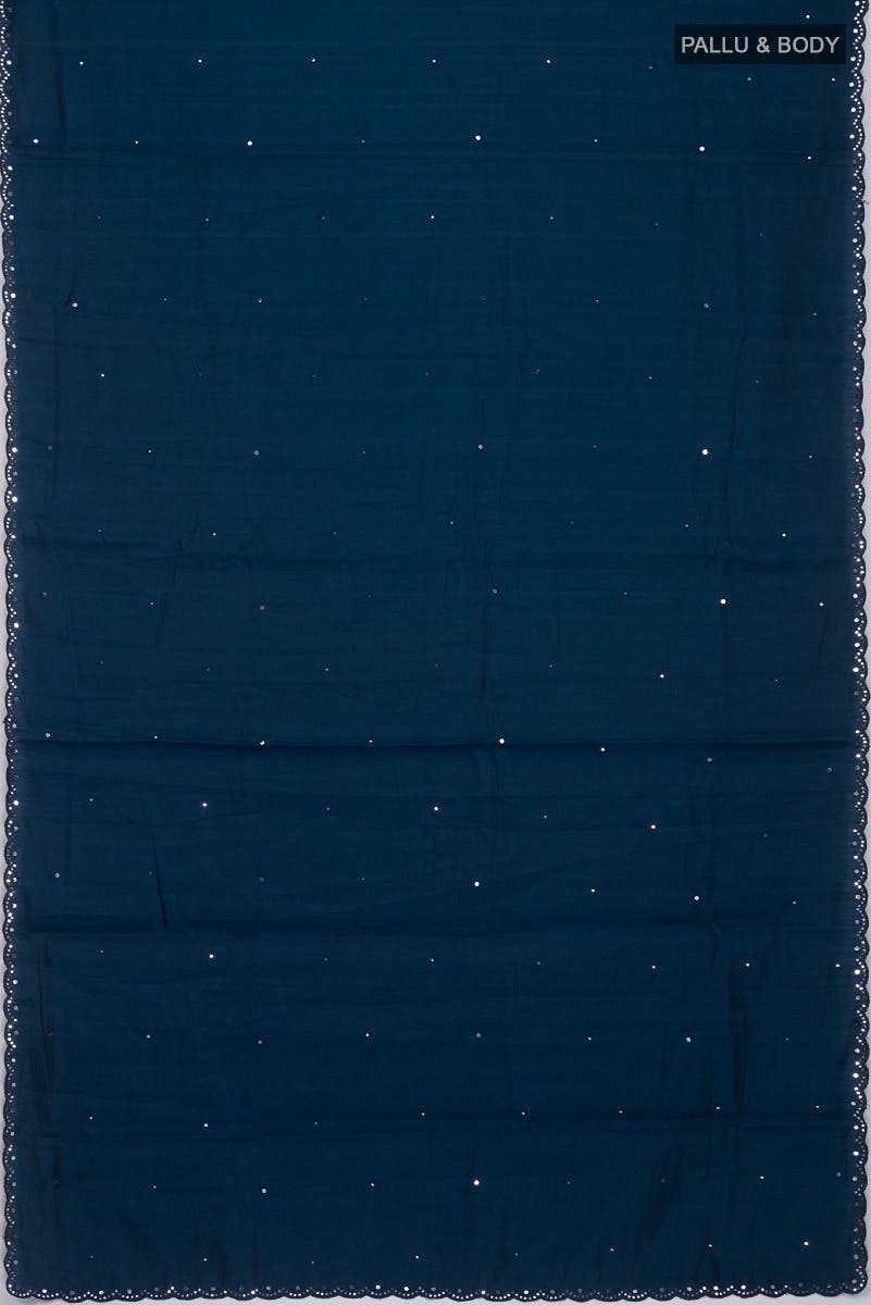 Blue Blended Tussar Silk Saree