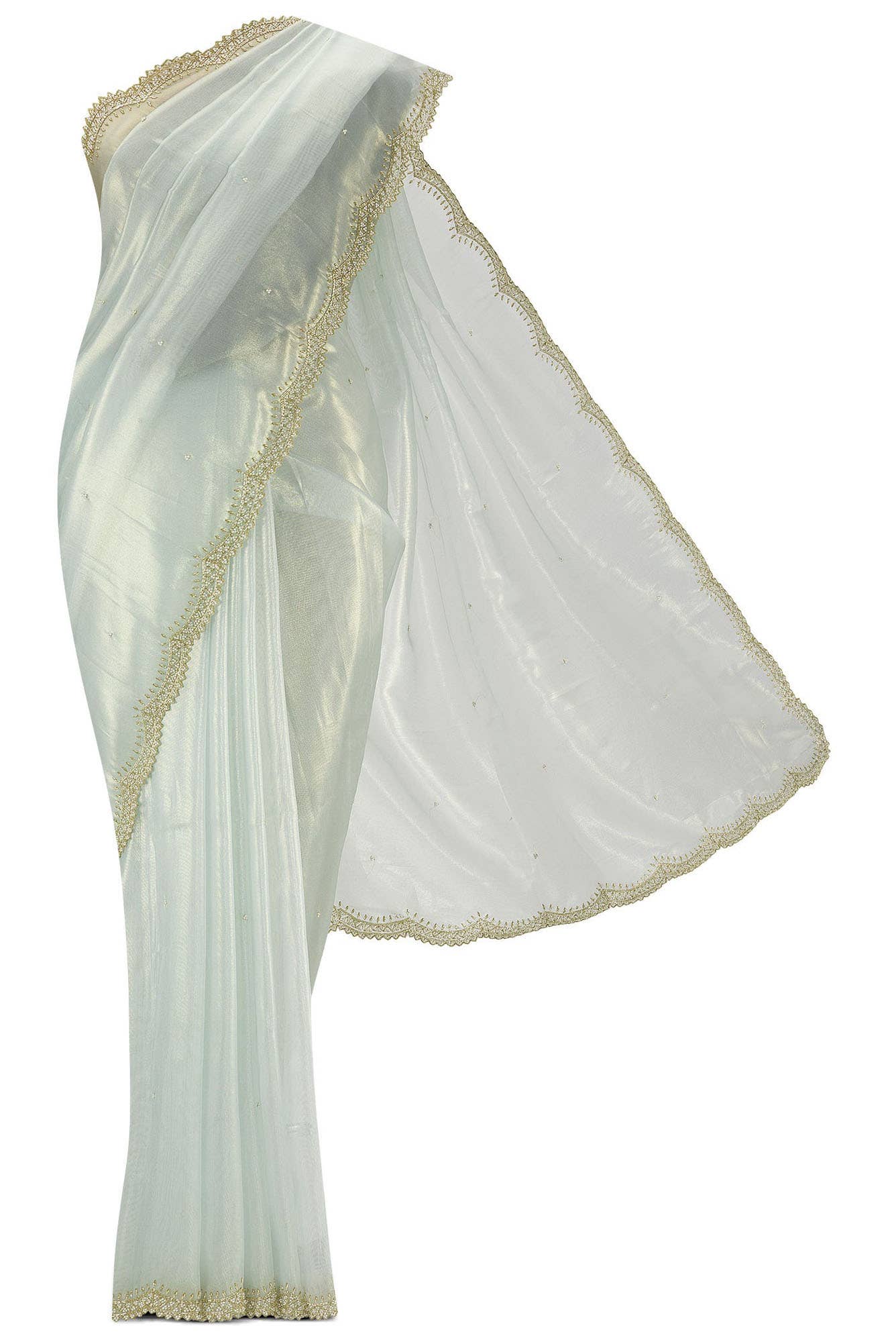 Green Blended Organza Silk Saree