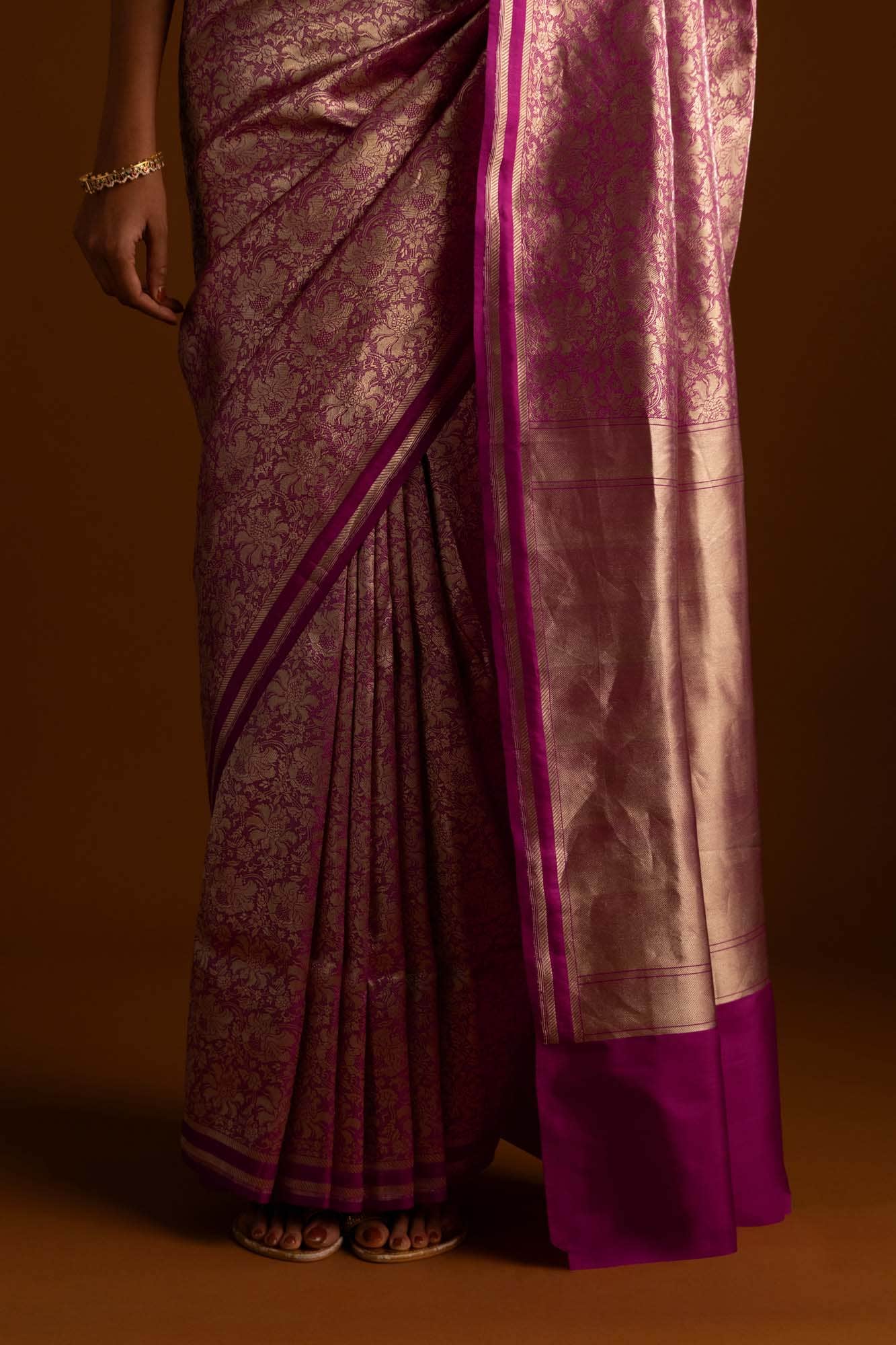 Japanese Tea Ceremony-Pink Banarasi Silk Saree