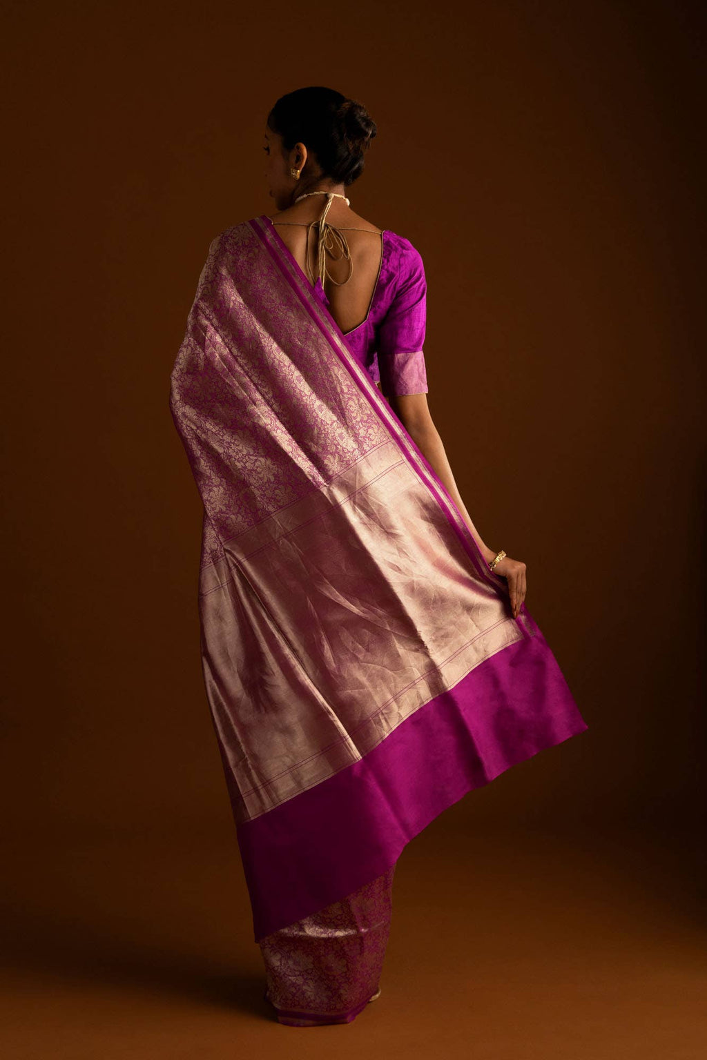 Japanese Tea Ceremony-Pink Banarasi Silk Saree