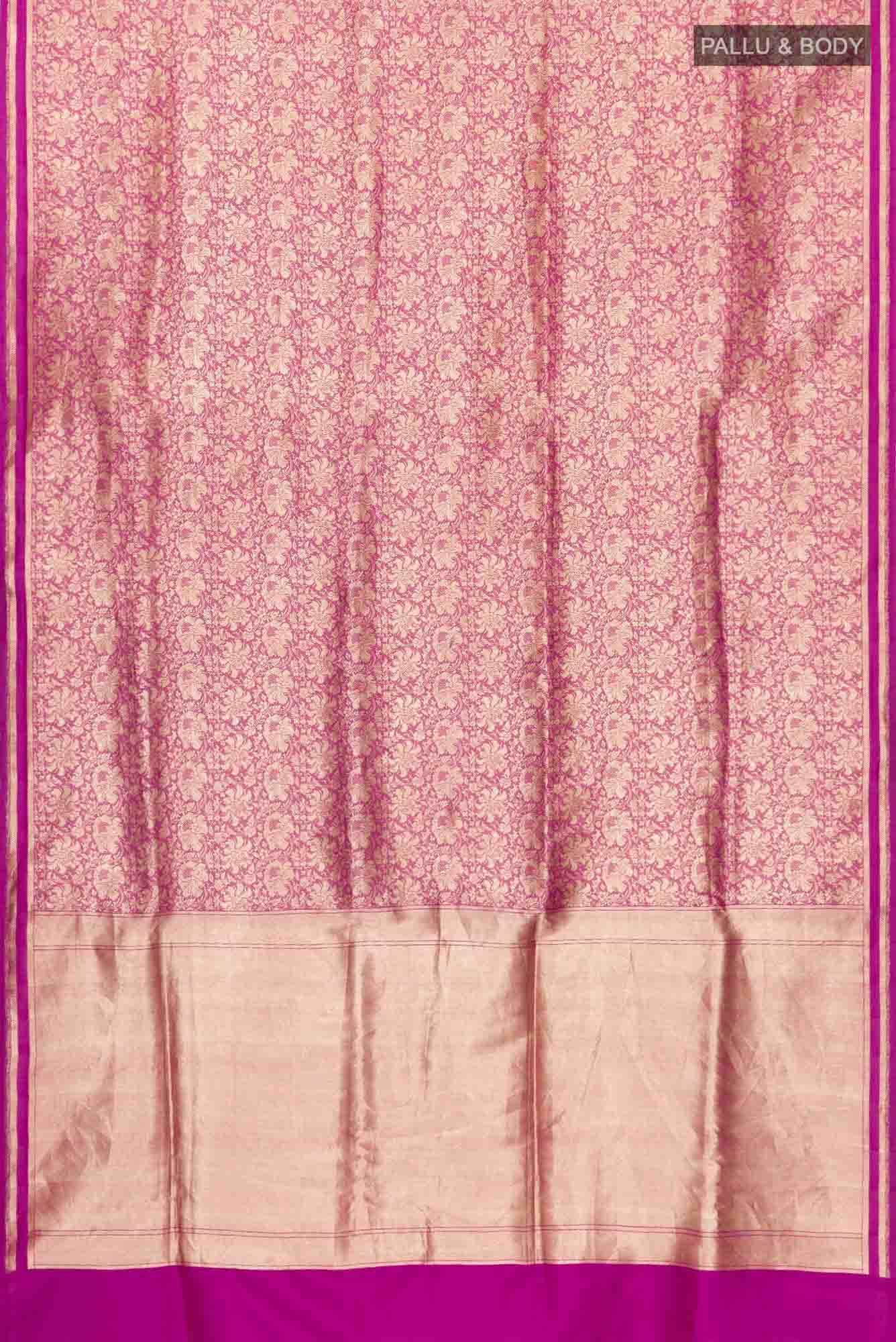 Japanese Tea Ceremony-Pink Banarasi Silk Saree