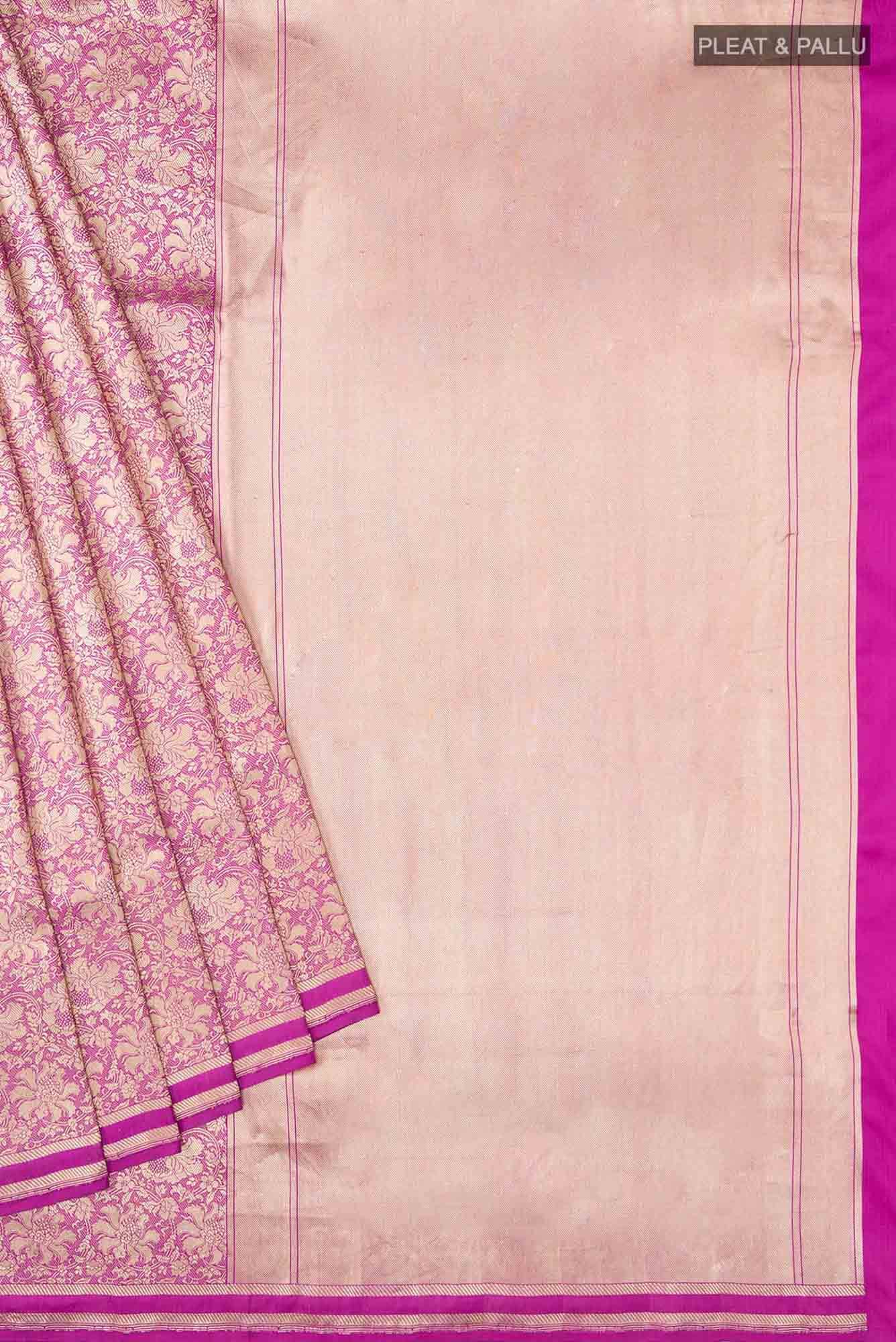 Japanese Tea Ceremony-Pink Banarasi Silk Saree