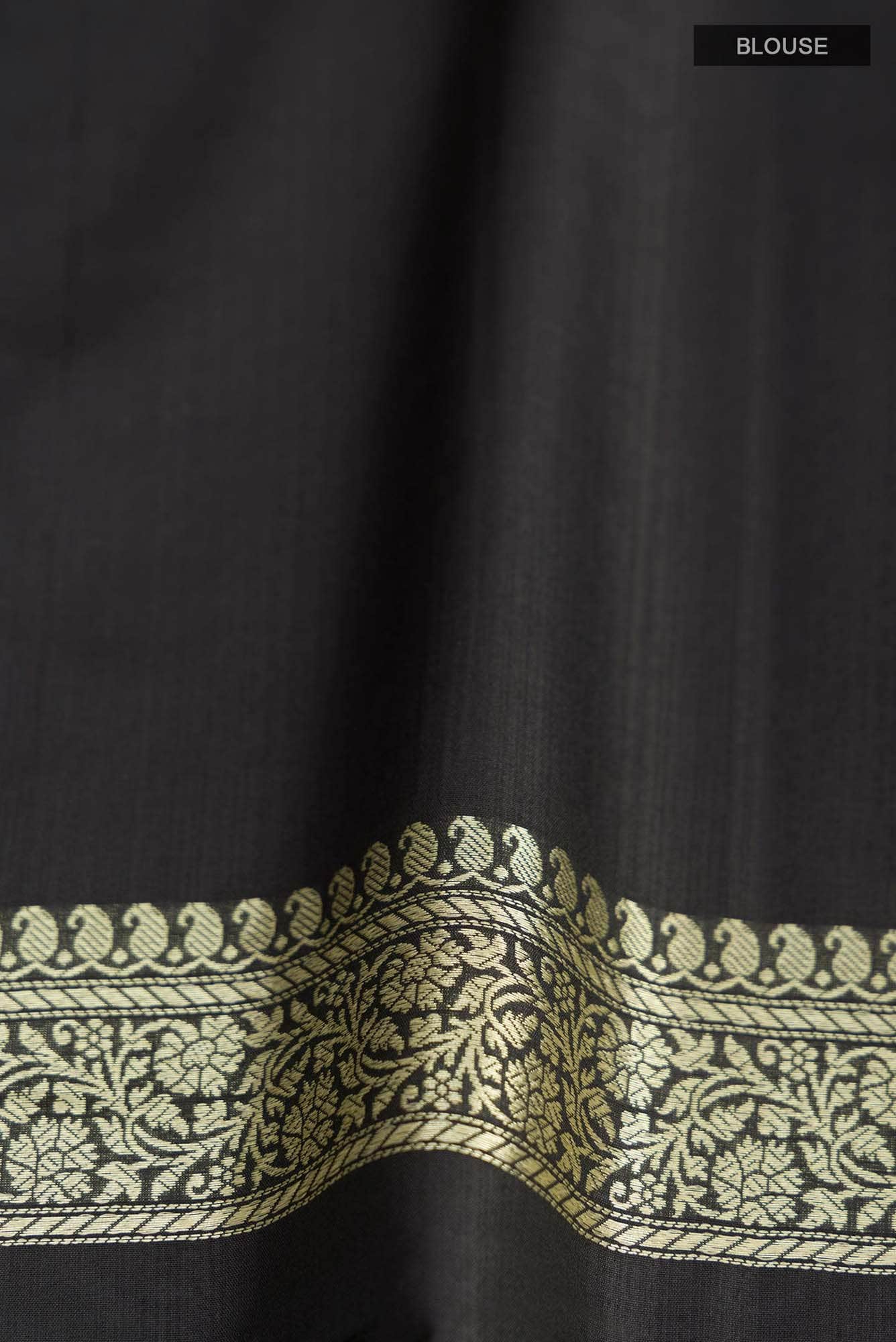 Black Banarasi Silk Saree