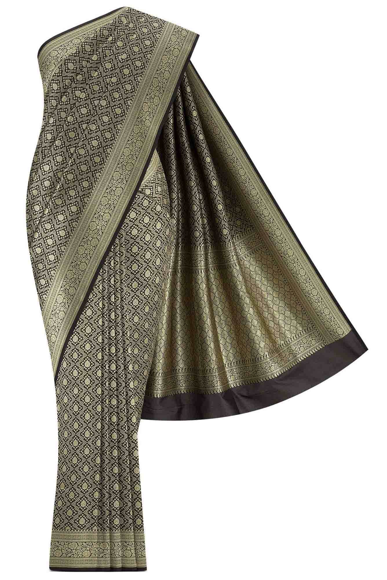 Black Banarasi Silk Saree